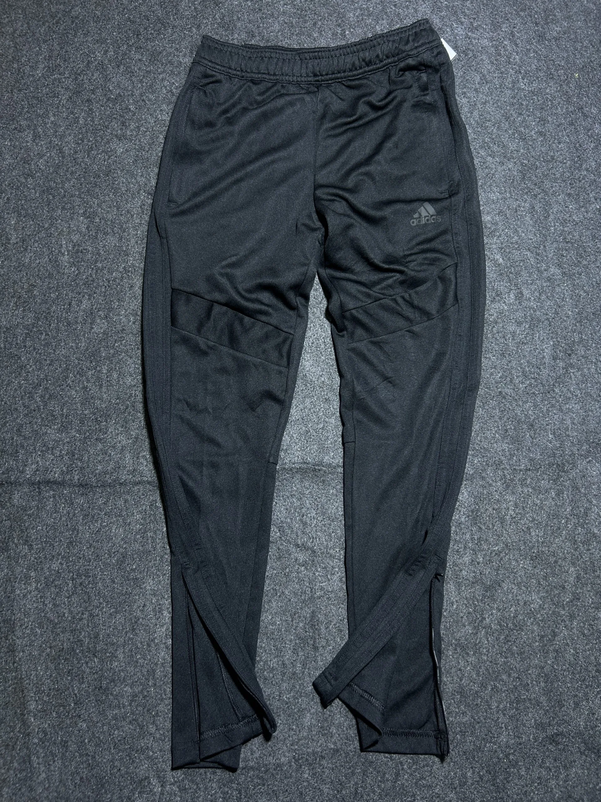 Adidas Black Slim Fit Performance Track Pants with Ankle Zips | 26-28