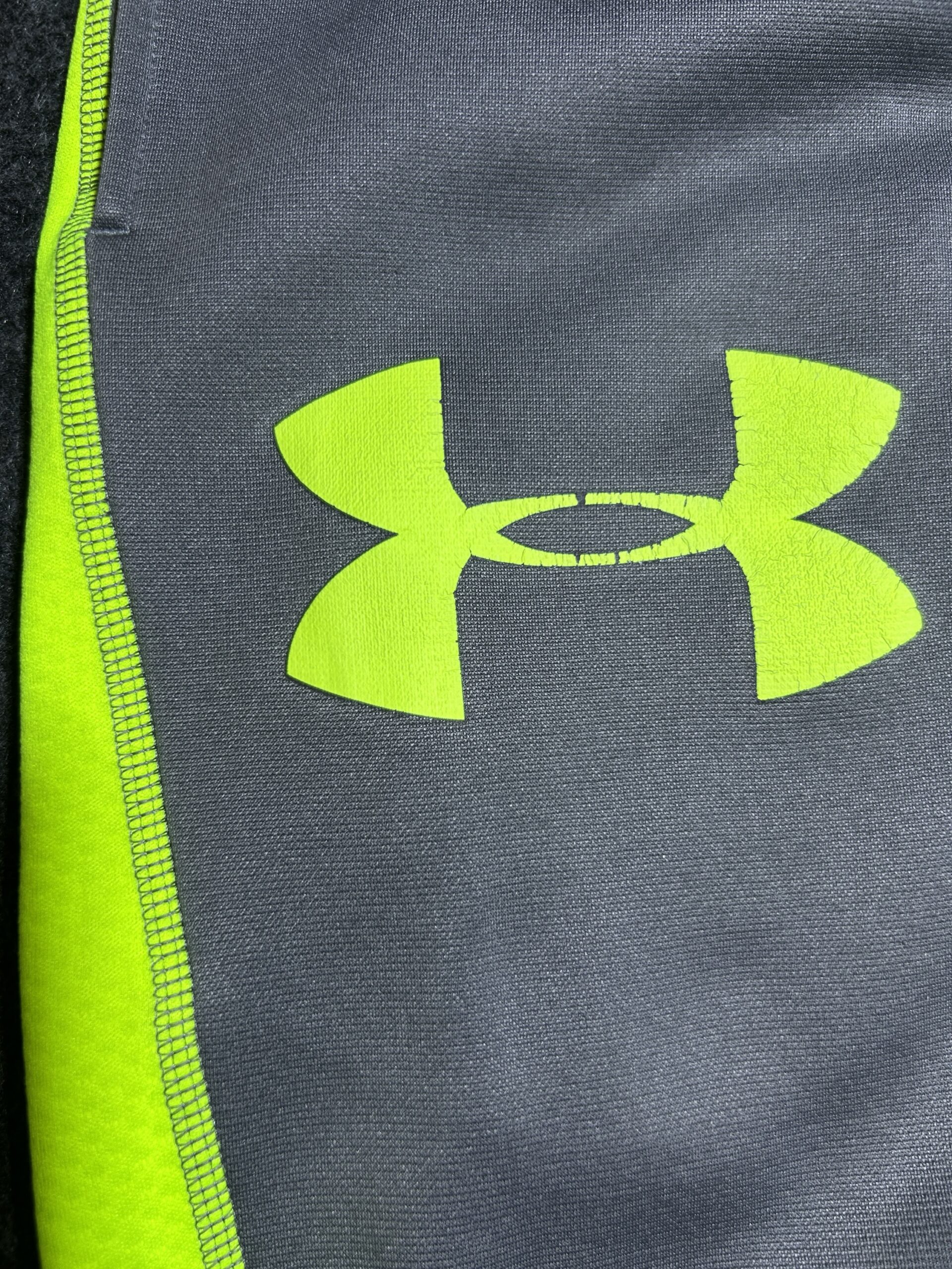 Under Armour Track Pants Grey/Neon | Loose Fit Performance | 34-38