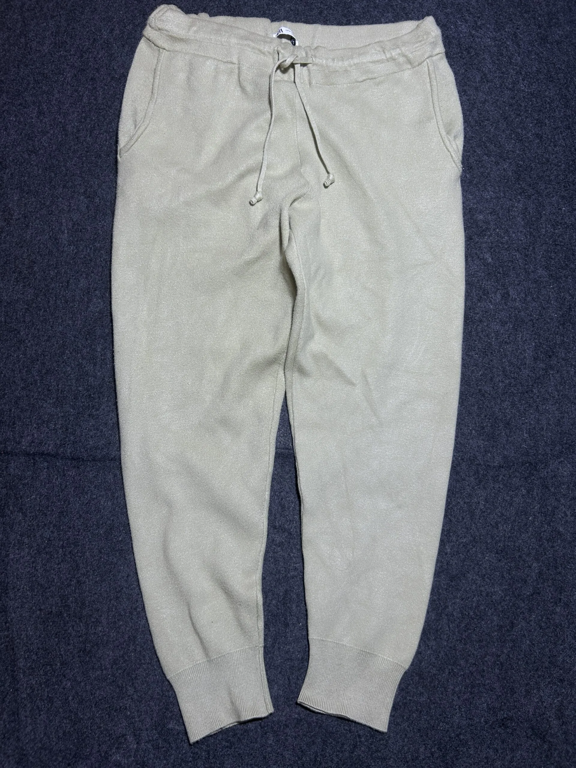ZARA Knit Jogger Pants – Cream Beige | Premium Comfort Fit