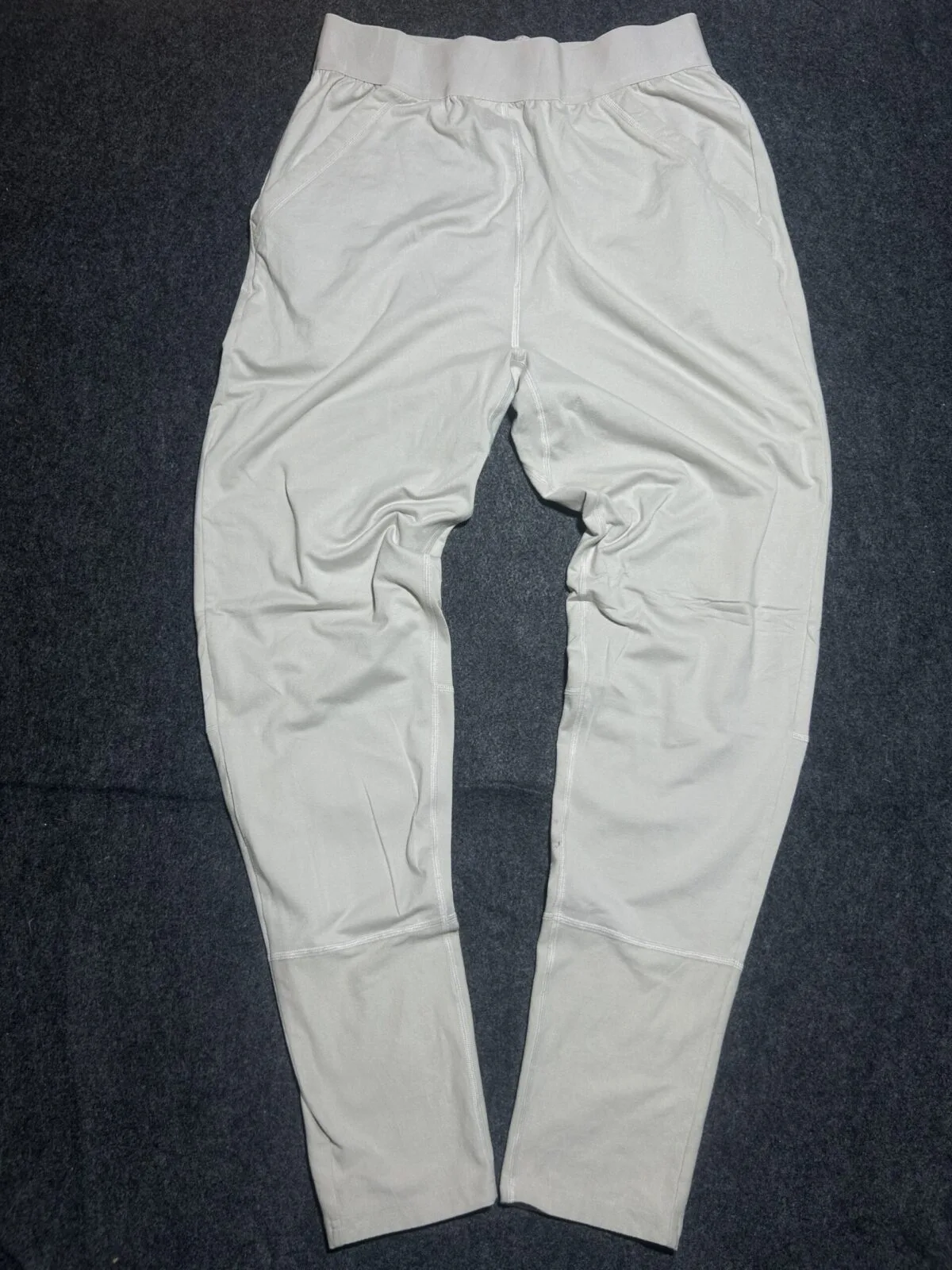 Gymshark Essential Training Track Pants Cream Beige | Stretch Fit Athleisure | 28-30 | unisex