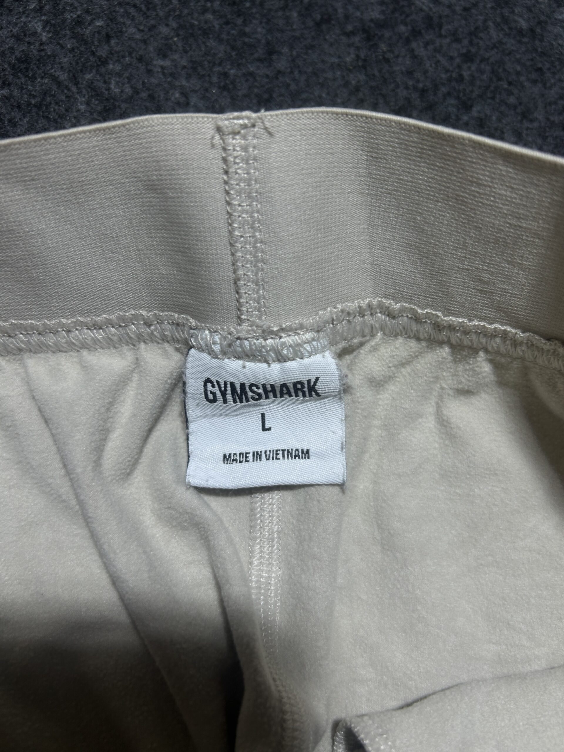 Gymshark Essential Training Track Pants Cream Beige | Stretch Fit Athleisure | 28-30 | unisex