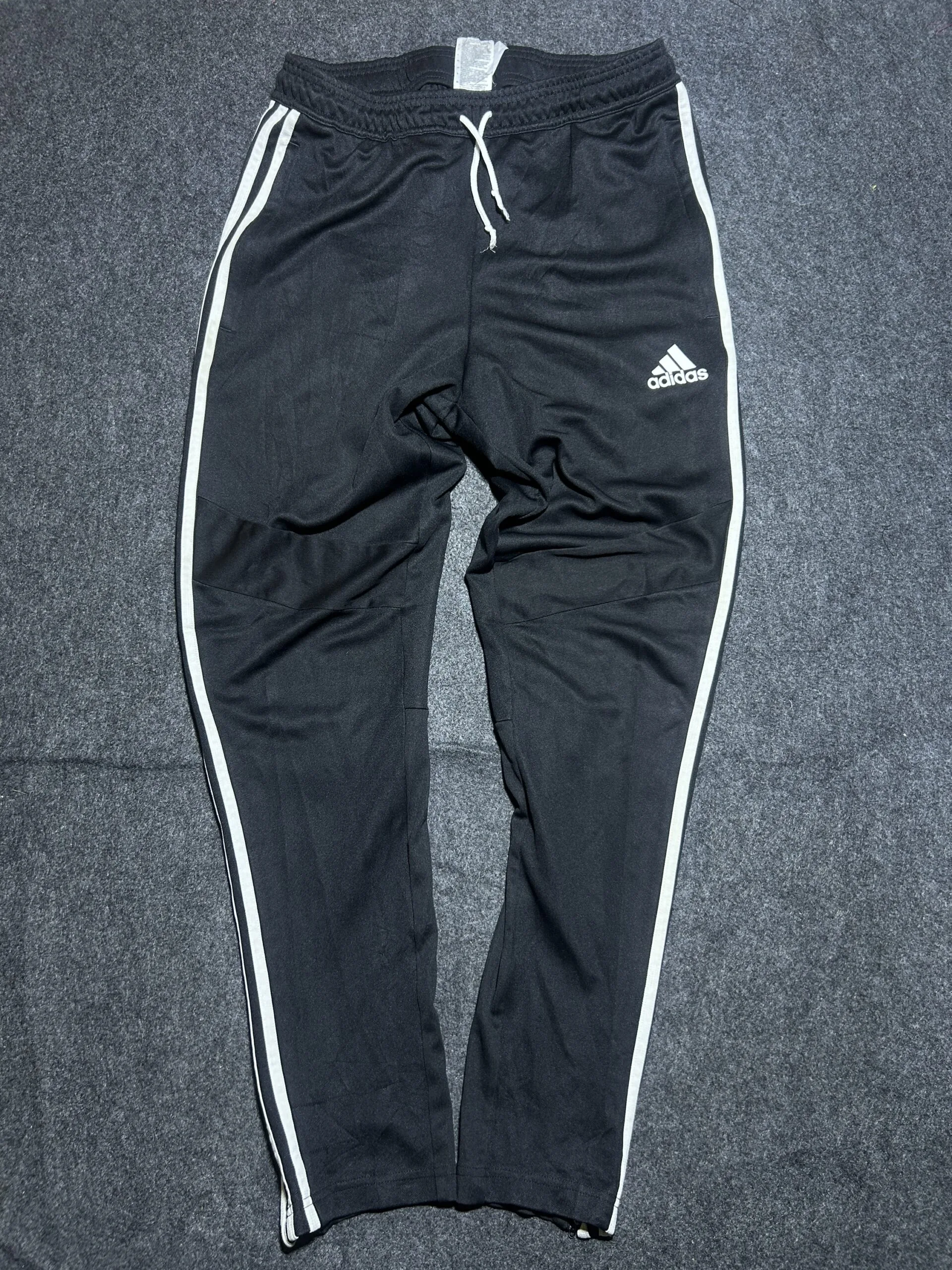 Adidas Black 3-Stripes AEROREADY Track Pants with Ankle Zip | 30-32