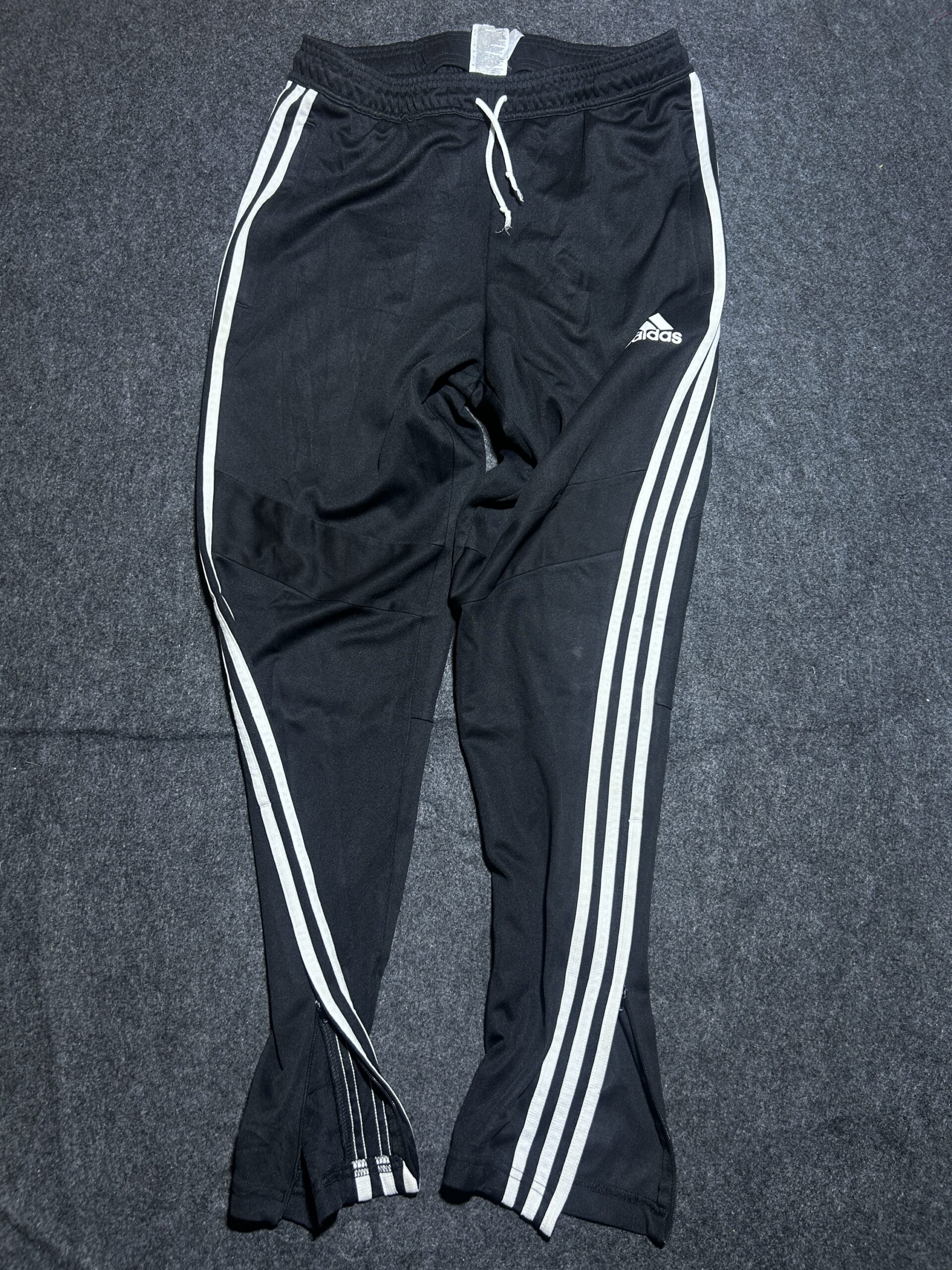 Adidas Black 3-Stripes AEROREADY Track Pants with Ankle Zip | 30-32