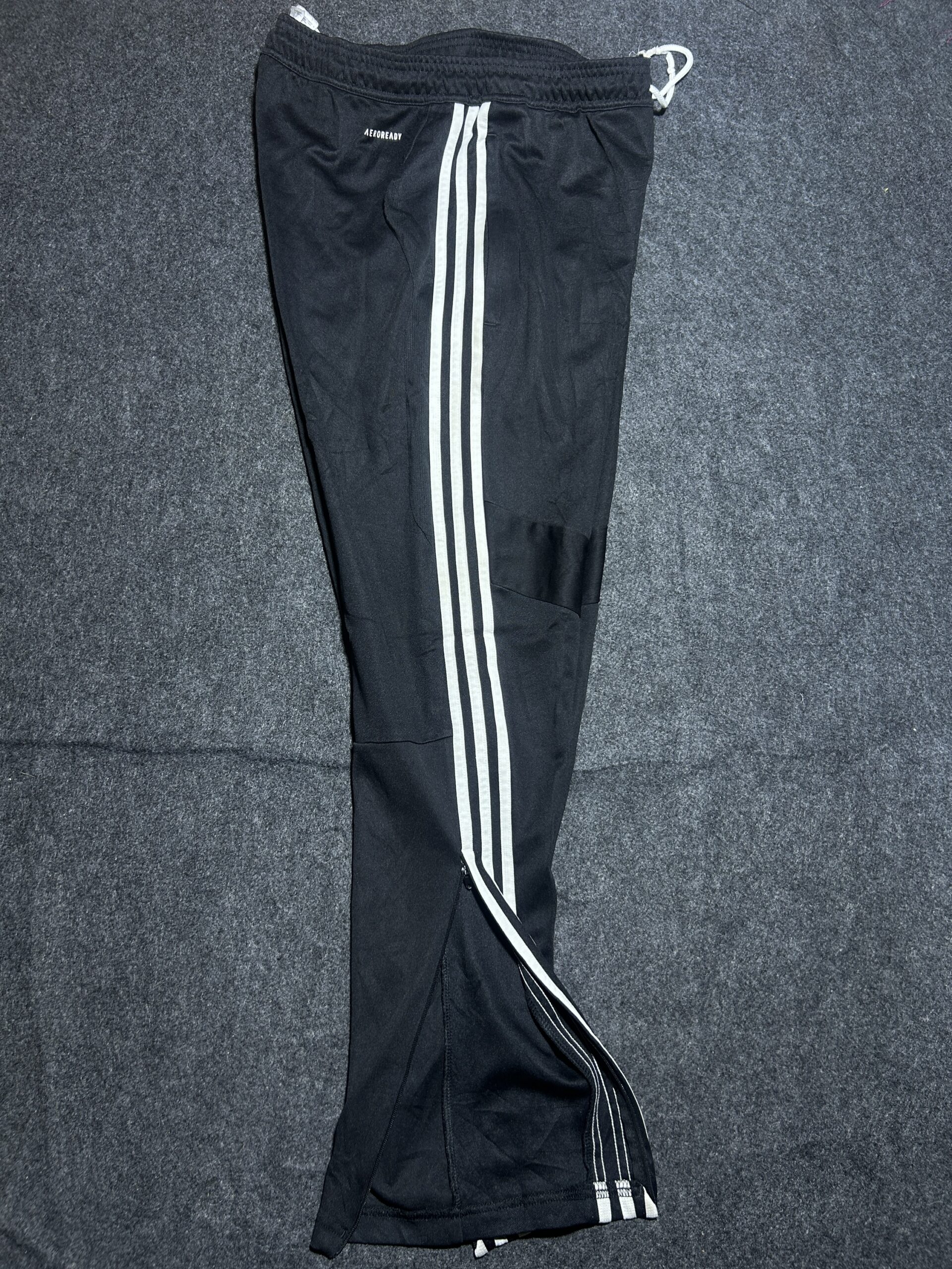 Adidas Black 3-Stripes AEROREADY Track Pants with Ankle Zip | 30-32