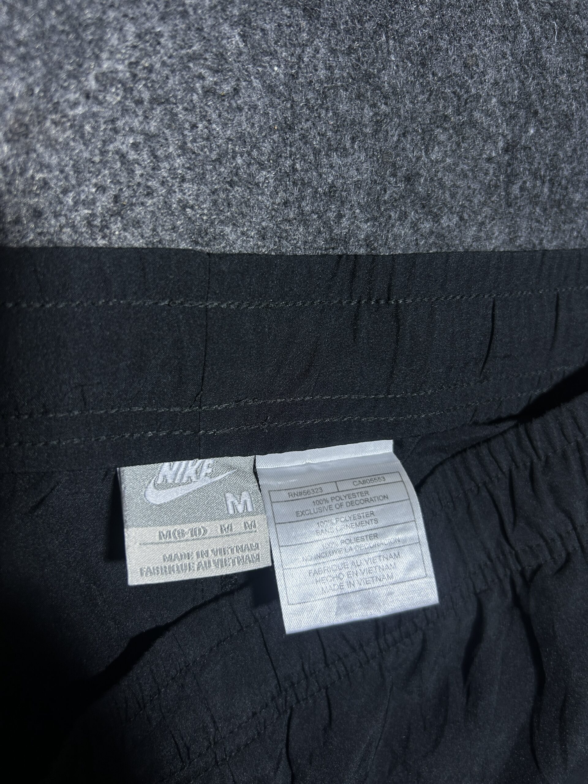 Nike Black Track Pants with Pink & Grey Side Panels | 32-38