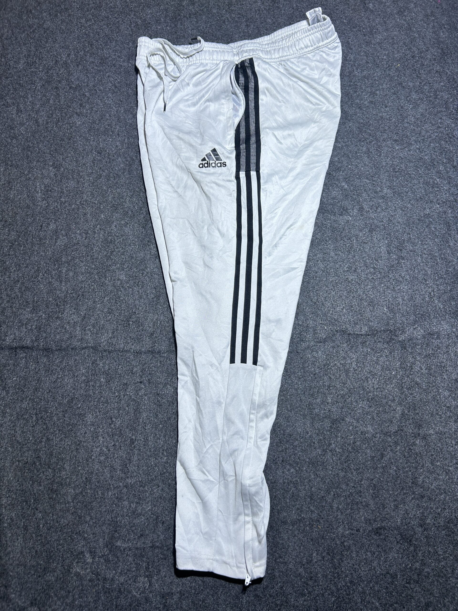 Adidas Original Aeroready 3 Strips Track Pant | Off White | 32-34 | Ankle Zip