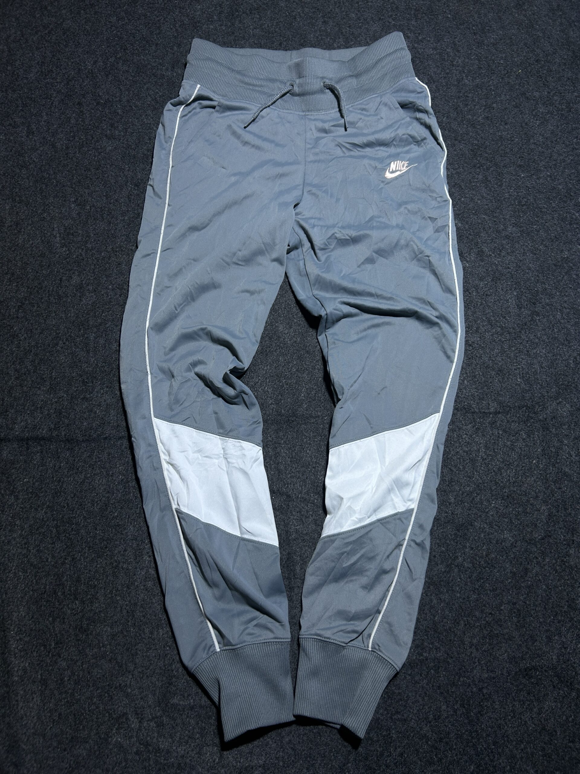 Nike Grey Tapered Track Pants with Panel Design | 28-30 | Unisex | Slim Fit