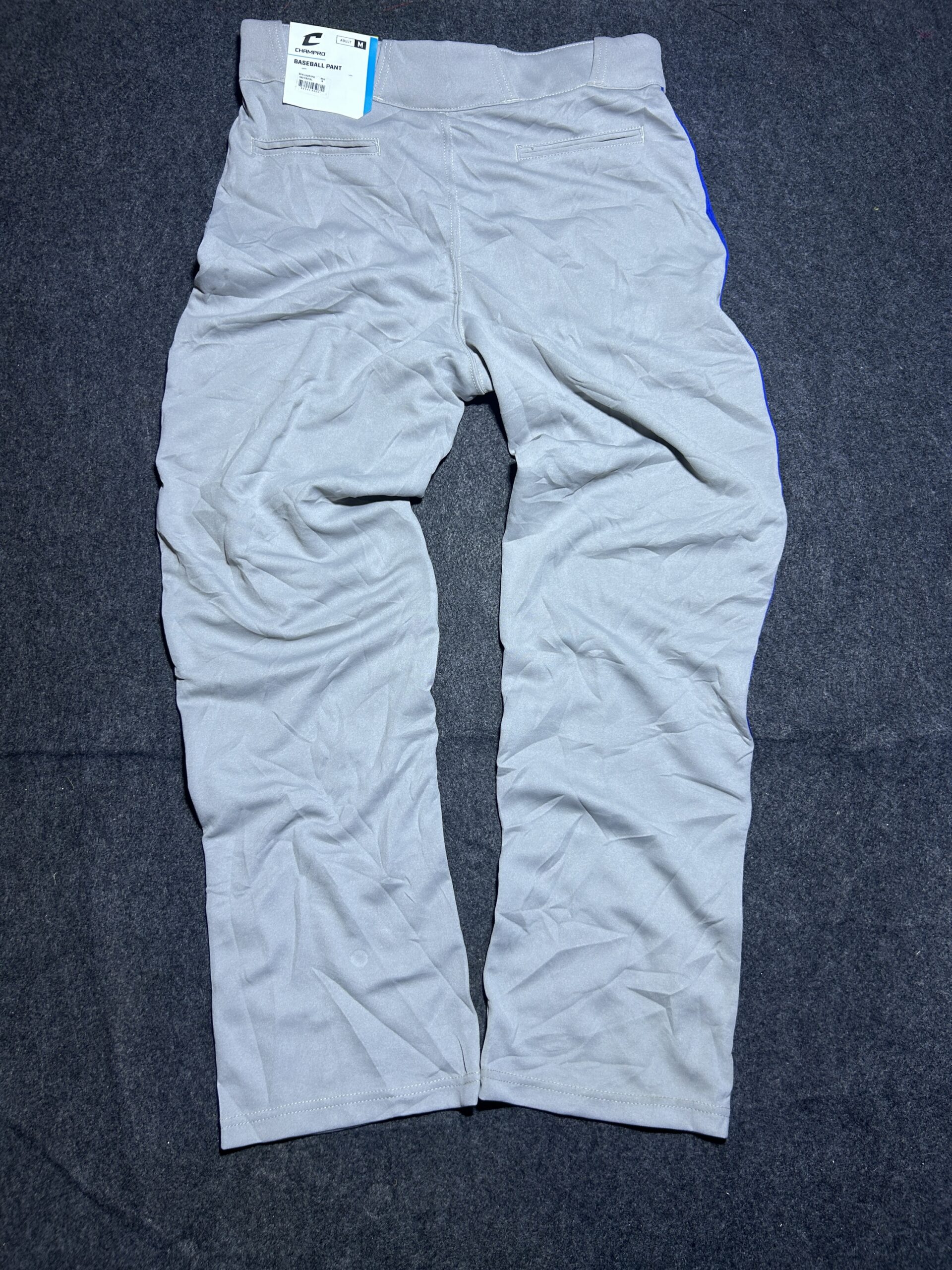 Champro MVP Series Grey Baseball Track Pants | Open Bottom | Athletic Fit | W30 | New