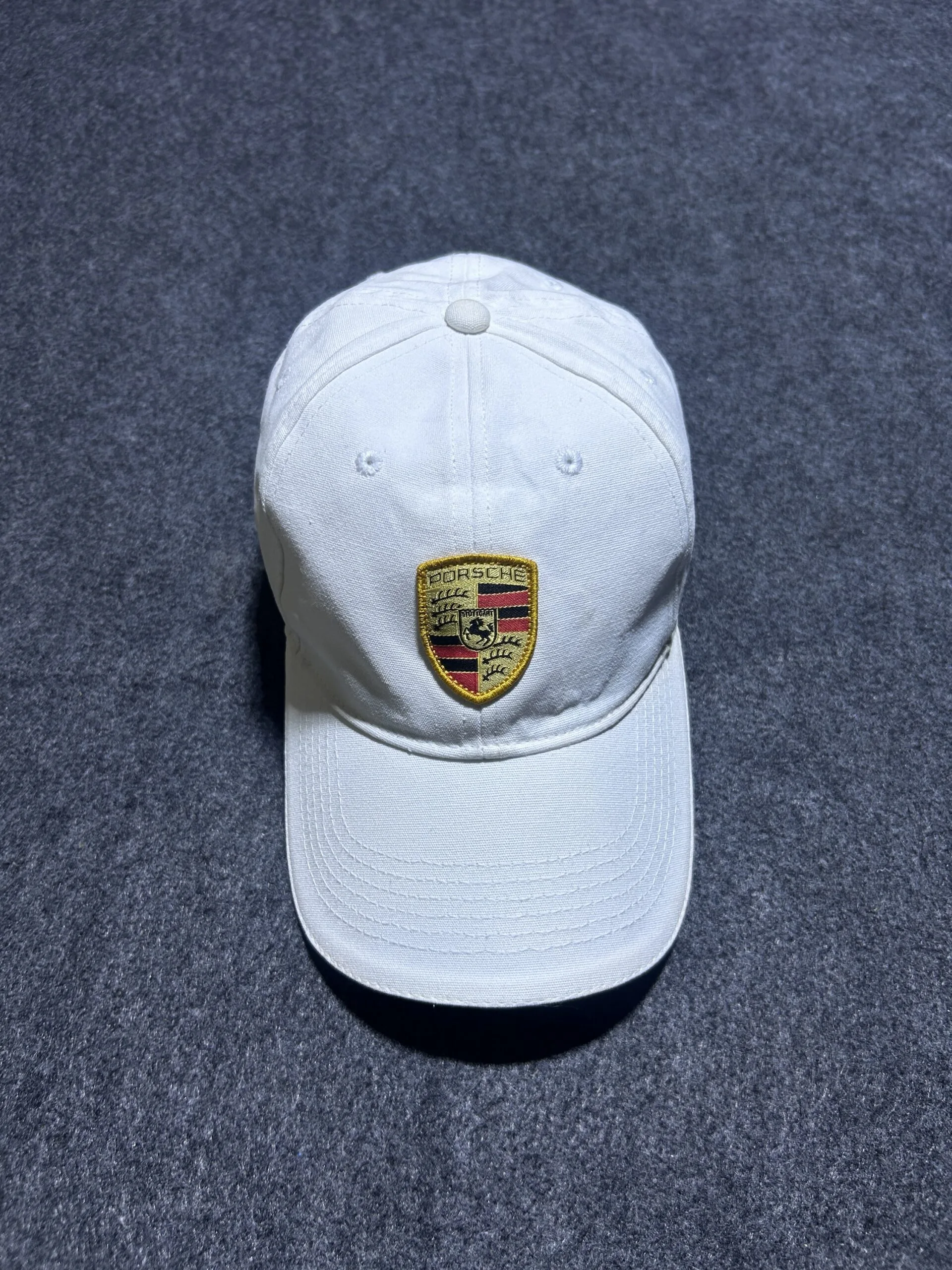 Porsche Crest White Baseball Cap | Premium Adjustable Strap | Luxury Streetwear