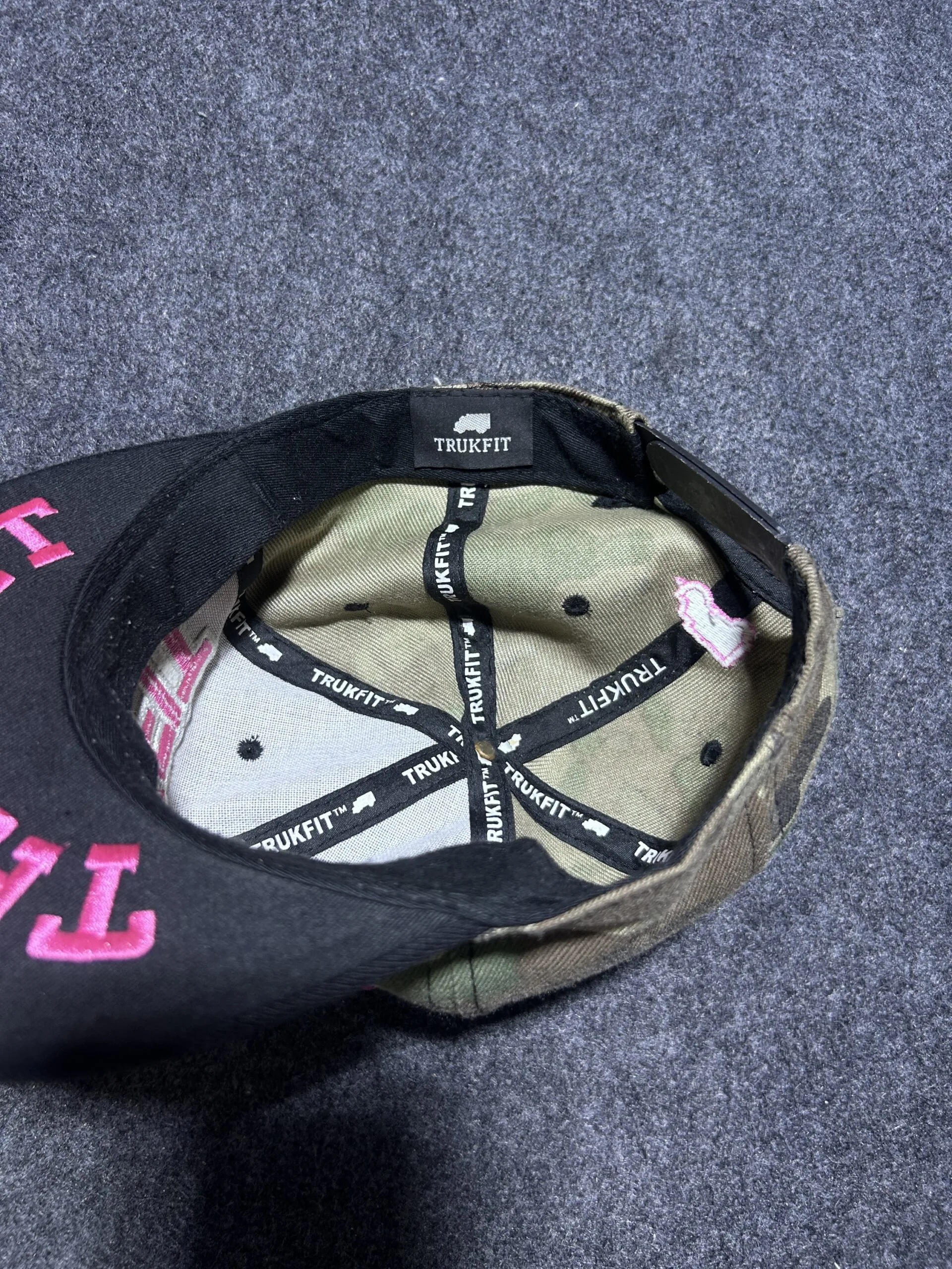Trukfit Camo Snapback Cap | Pink Logo | Streetwear Flat Brim Hat