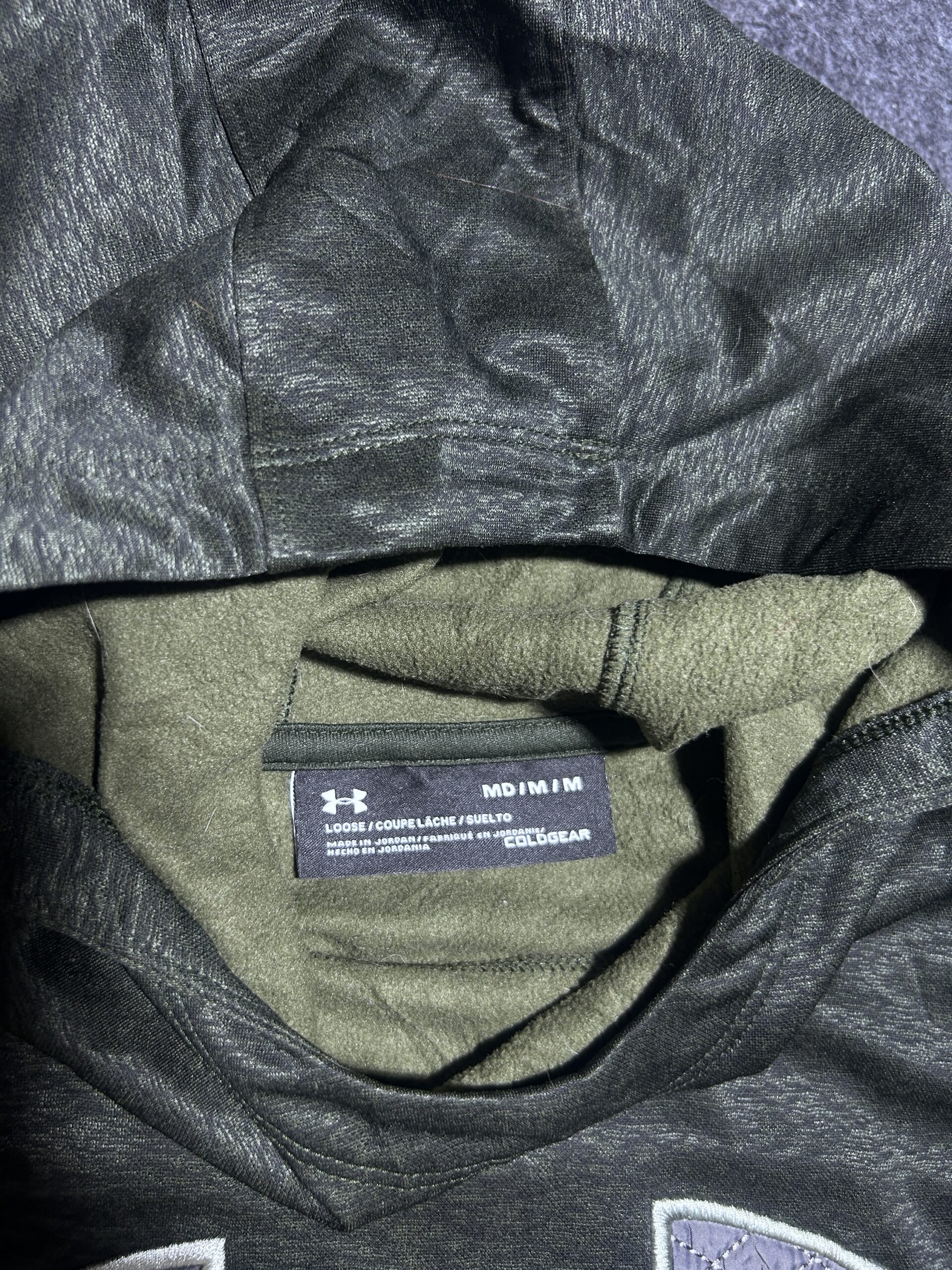 Under Armour Olive Green Logo Hoodie | Loose Fit | M | Like New