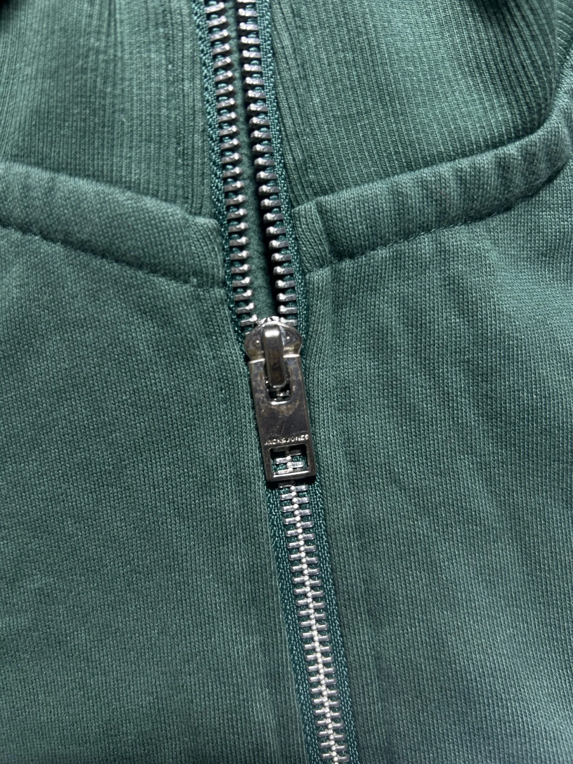 Jack & Jones Originals Green Quarter Zip Sweatshirt | Minimal Streetwear | M