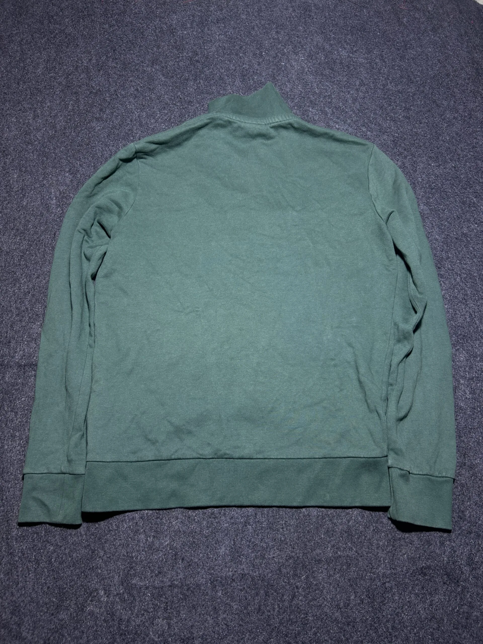 Jack & Jones Originals Green Quarter Zip Sweatshirt | Minimal Streetwear | M