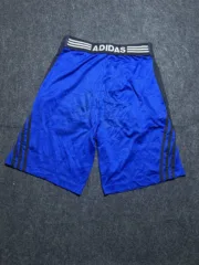 Adidas Blue Training Shorts with 3-Stripes – Elastic Waist | Size 26-28