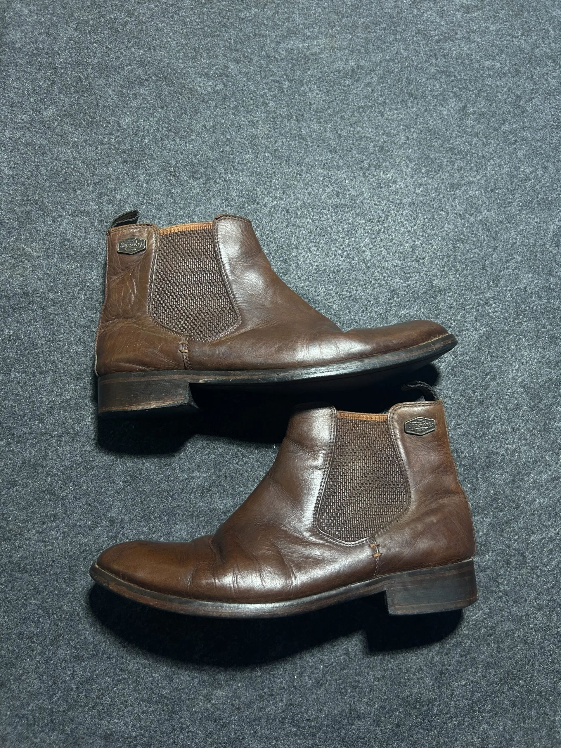 Superdry Leather Chelsea Boots | Brown | 43 UK 9