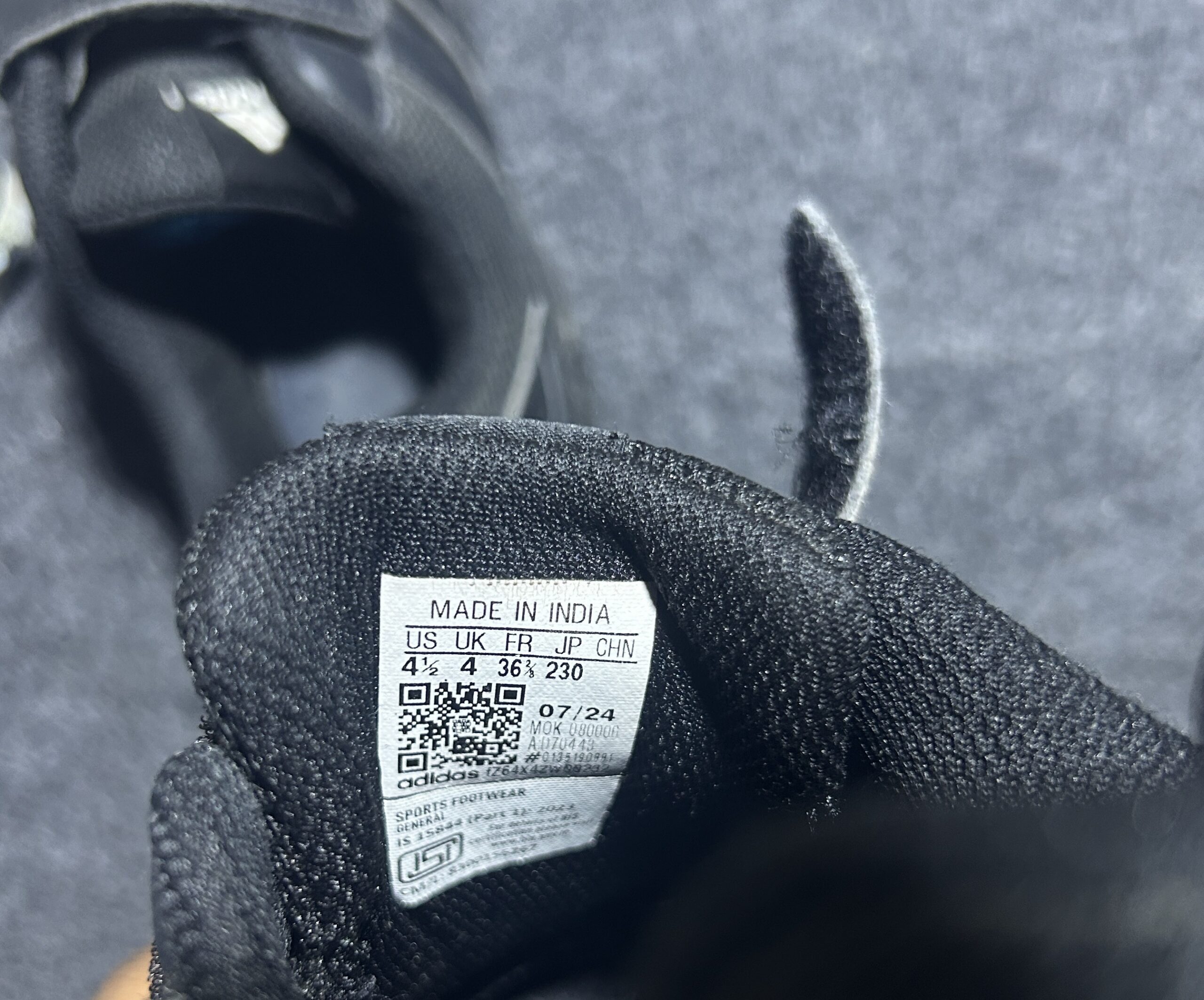 Adidas Velcro Strap kids Sneakers Black UK 4