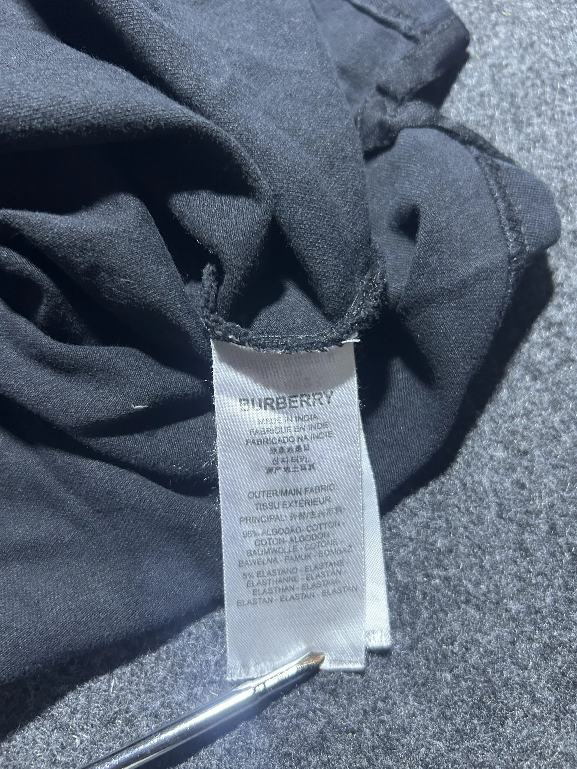 Burberry Black Polo T-Shirt | Red Logo | XL | Premium Cotton
