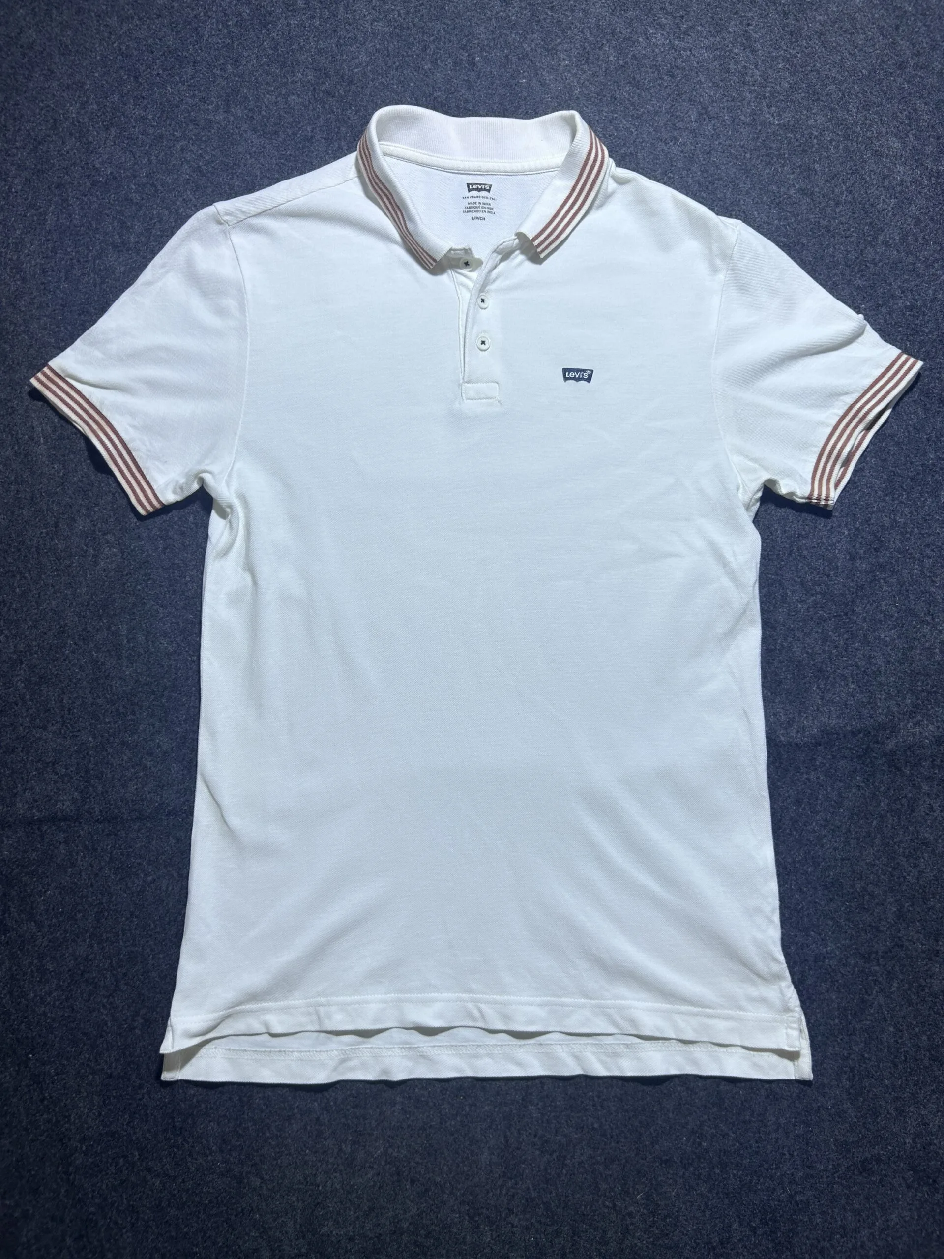 Levis Original Polo T-shirt White | Premium Cotton | S