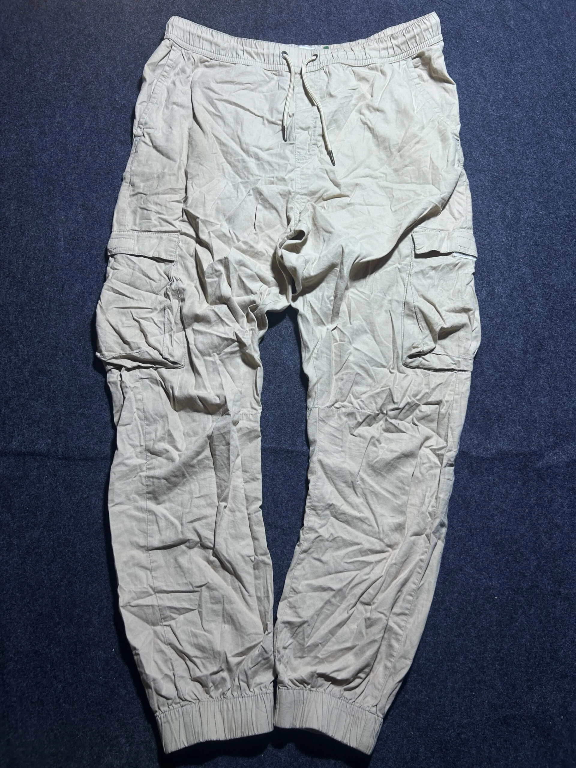 C&A Cargo Track Pants Beige | Utility Style | Size M (32–34) | Premium Cotton