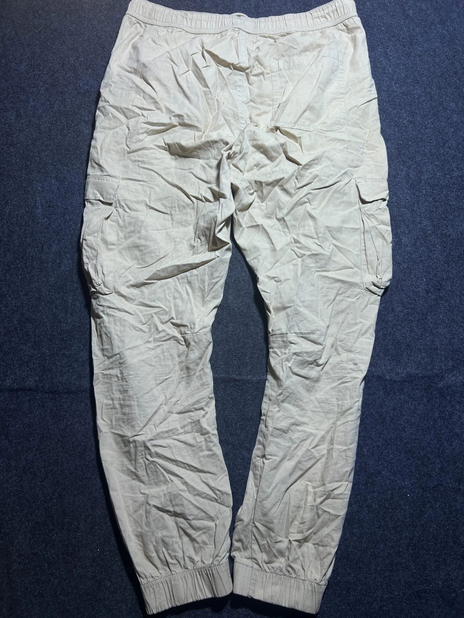 C&A Cargo Track Pants Beige | Utility Style | Size M (32–34) | Premium Cotton