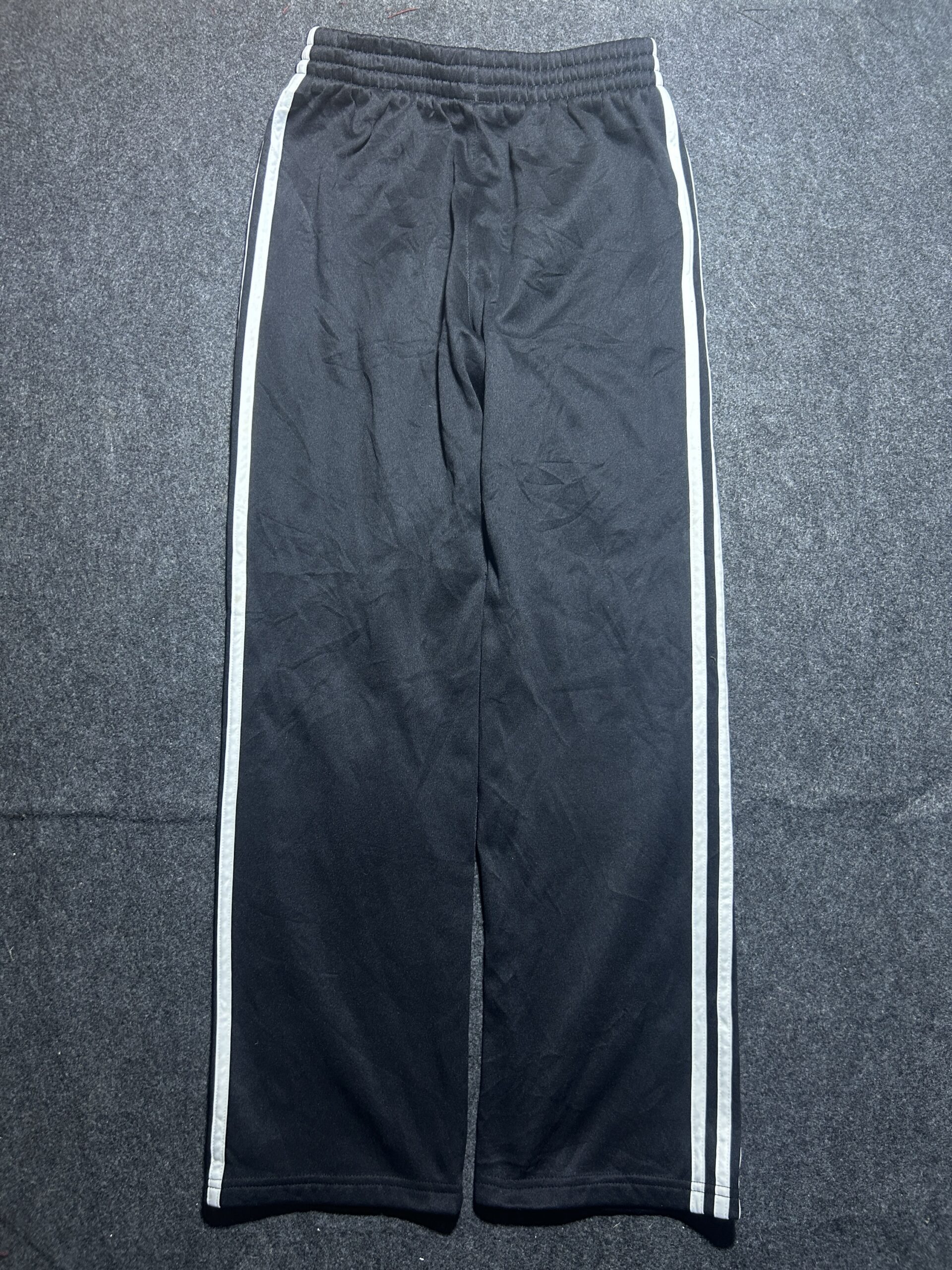 Adidas Track Pants | Black 3-Stripes | Regular Fit | Wide Bottom | Size 26-28