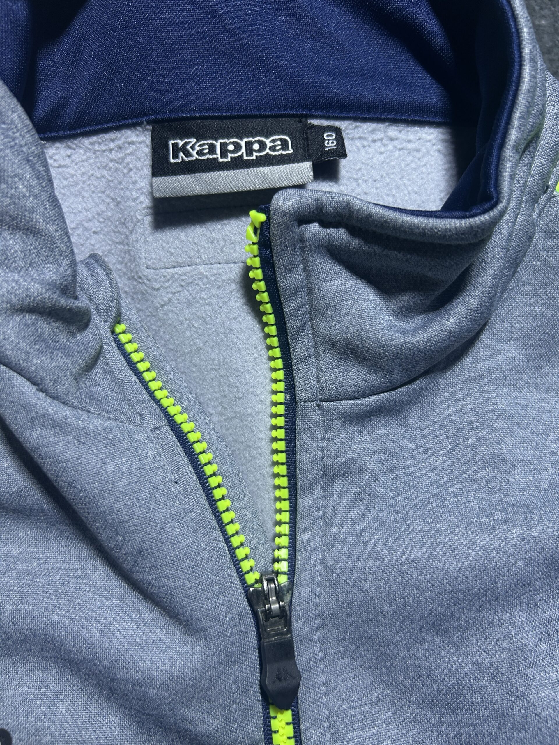 Kappa Sports Zip-Up Jacket | Grey Neon Stripe | Chest 40 | Winter Essential
