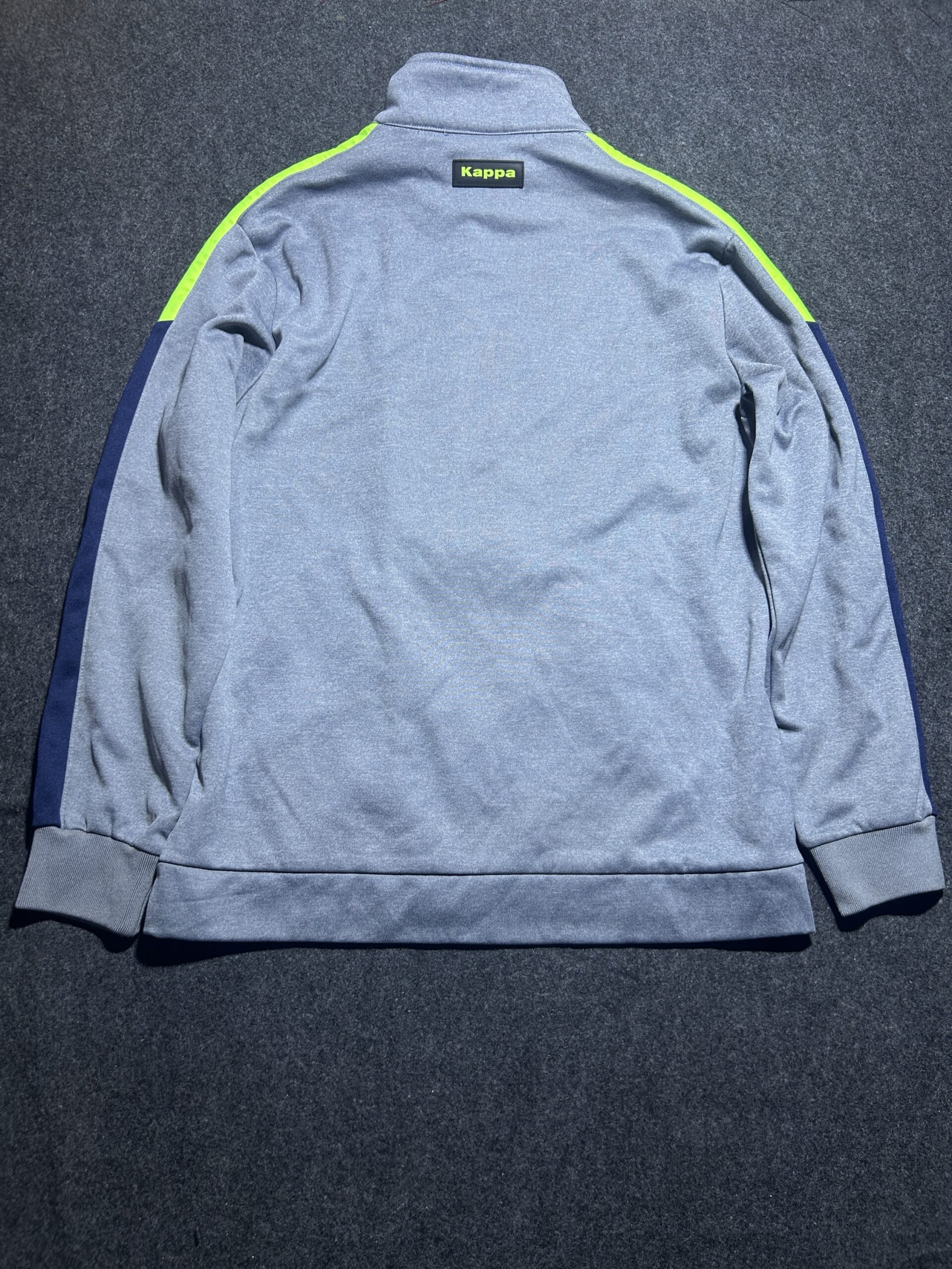 Kappa Sports Zip-Up Jacket | Grey Neon Stripe | Chest 40 | Winter Essential