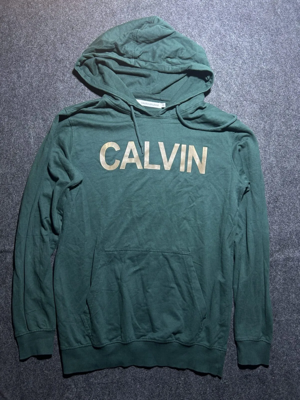 Calvin Klein Jeans Green Logo Hoodie (Pullover) Large