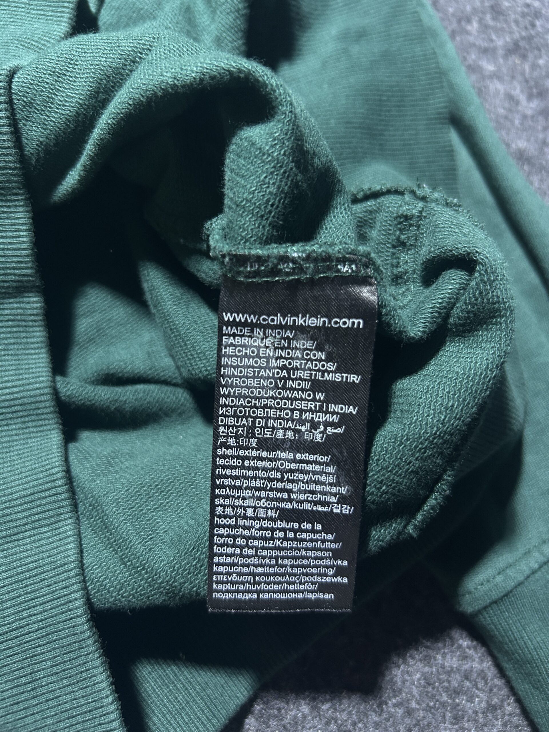 Calvin Klein Jeans Green Logo Hoodie (Pullover) Large