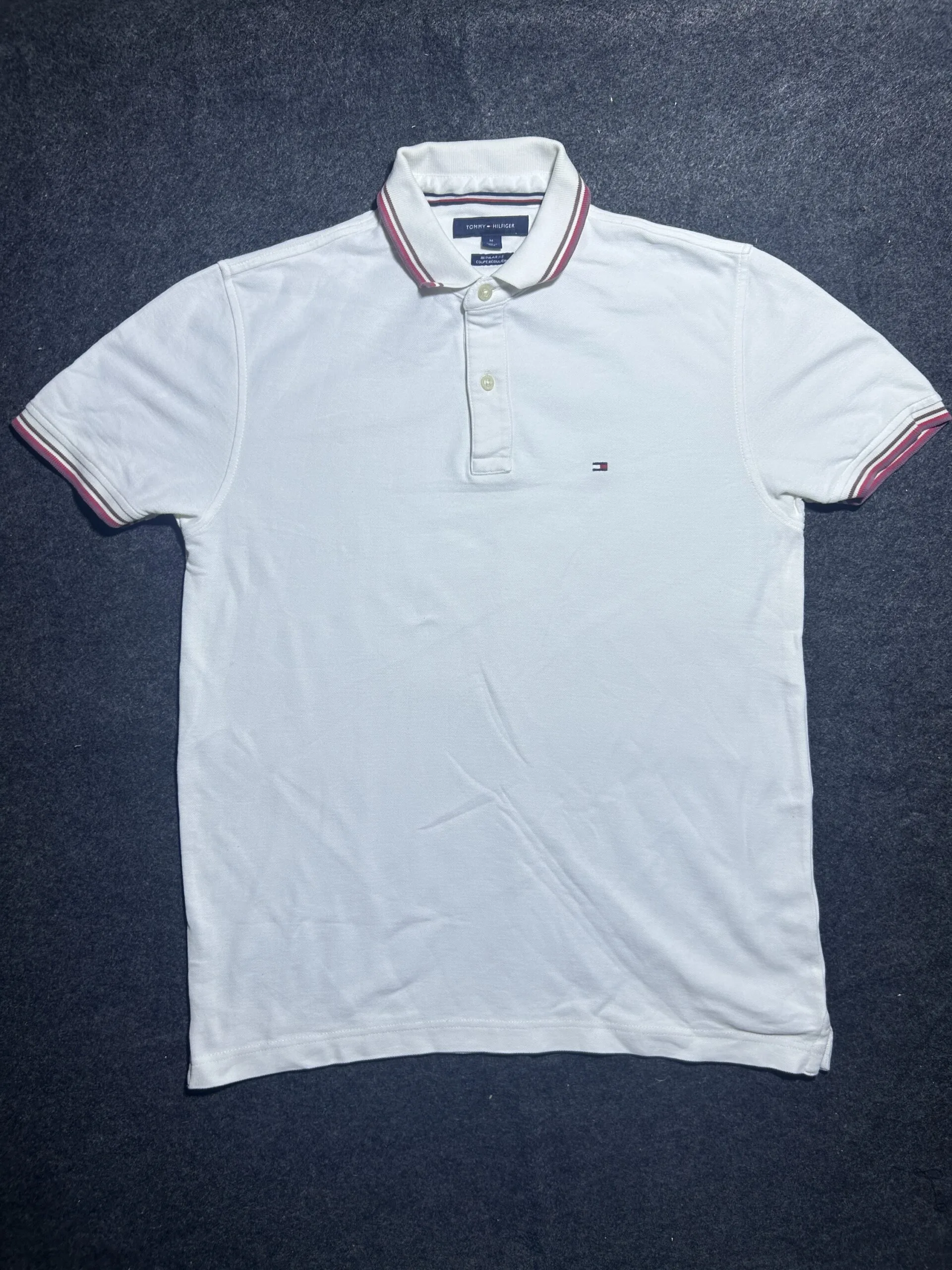 Tommy Hilfiger Classic White Polo T-Shirt | M | Premium Cotton