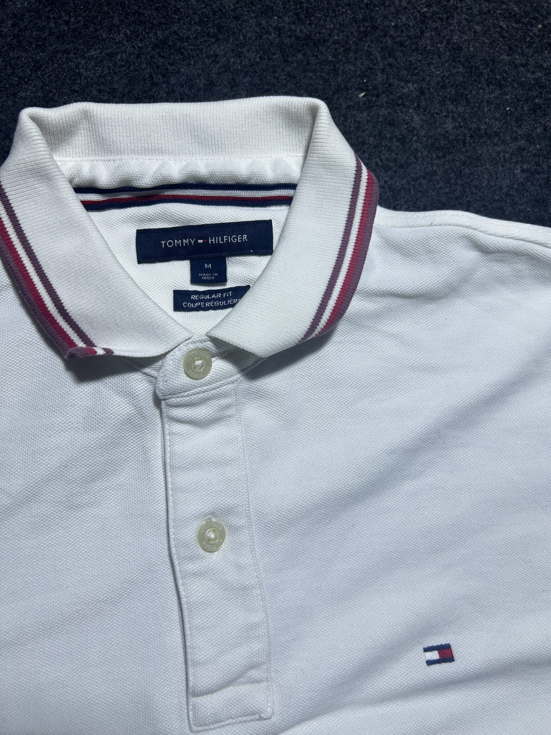 Tommy Hilfiger Classic White Polo T-Shirt | M | Premium Cotton