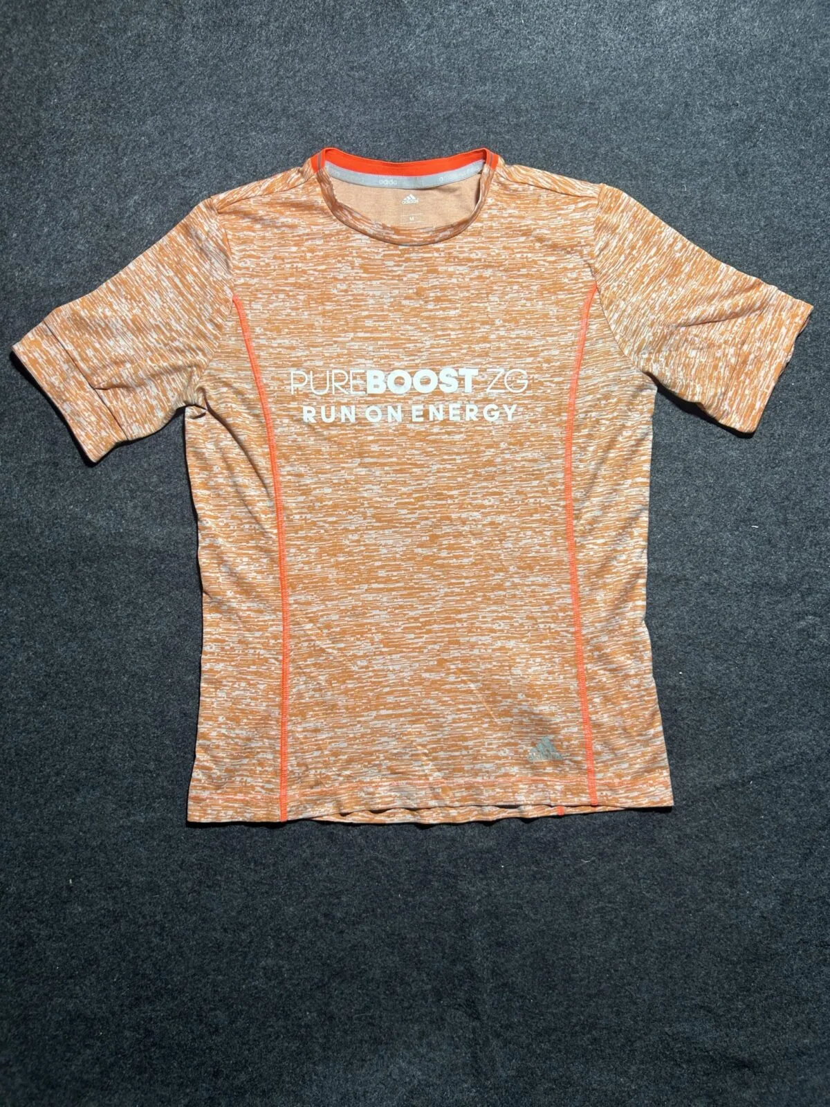 Adidas Climalite PureBOOST Running T-Shirt Orange | Lightweight Gym Sports Tee (M)