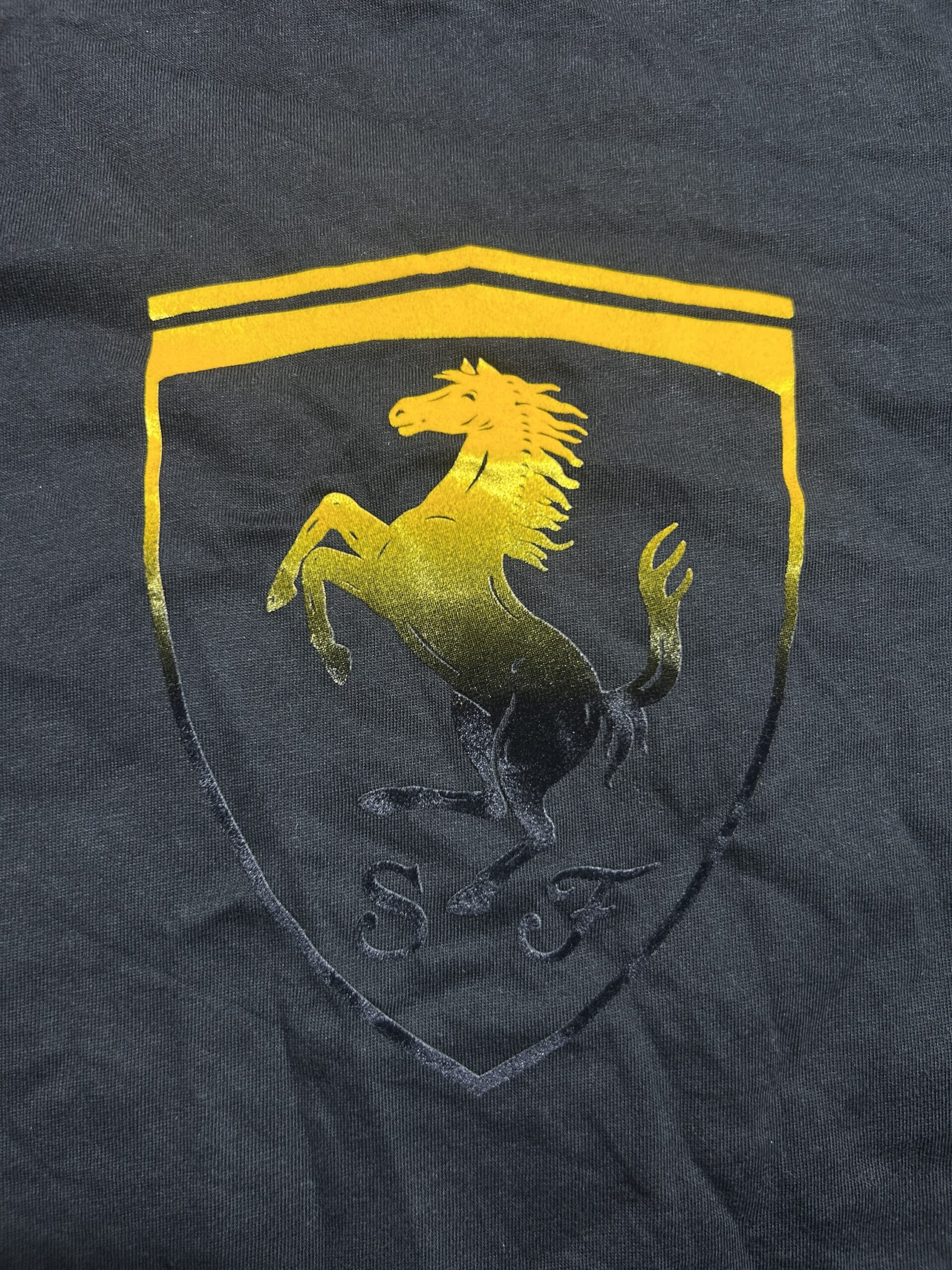 Puma x Ferrari Black T-Shirt | Logo Print | Size M | Premium Condition