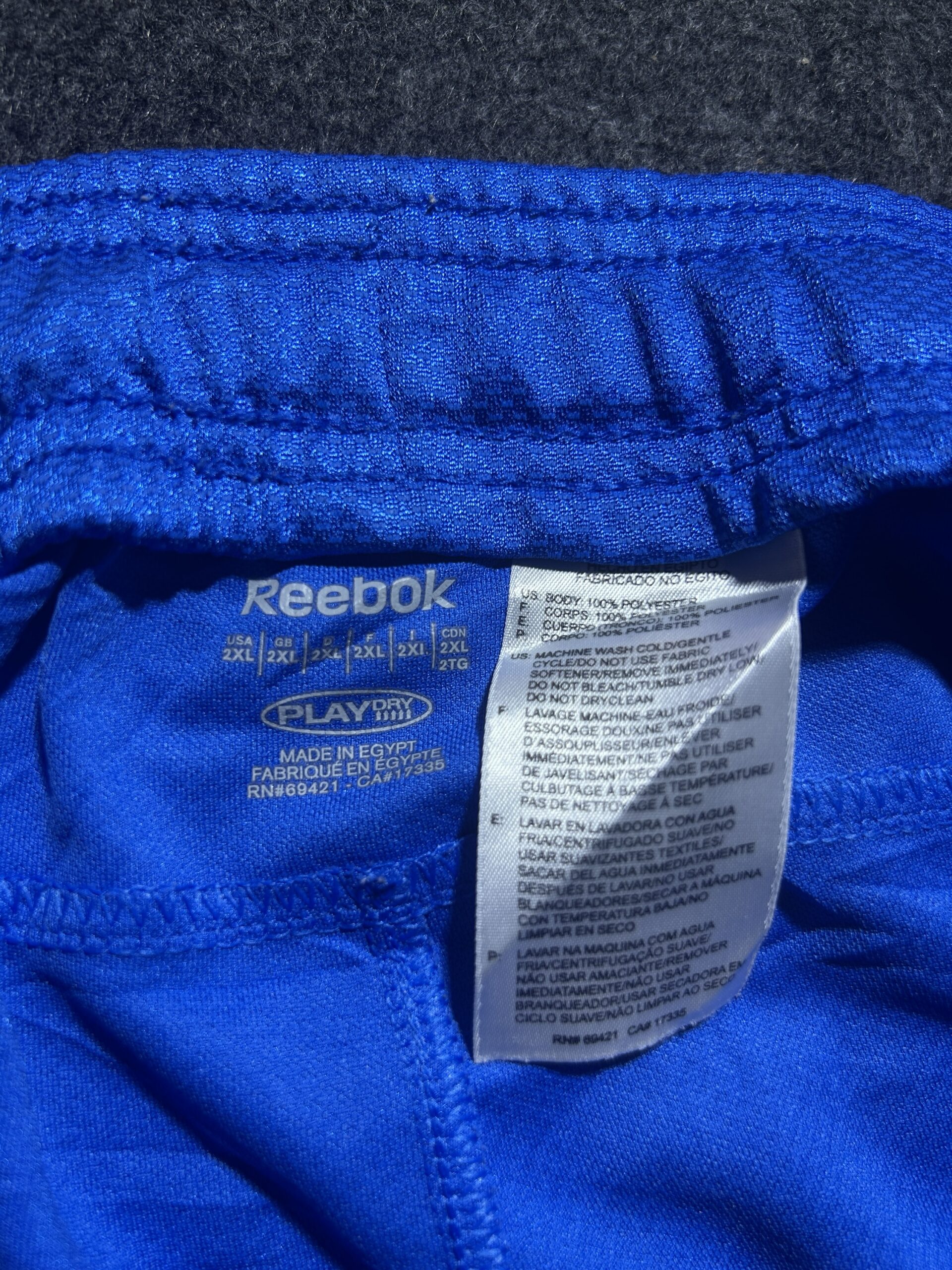 Reebok PlayDry Training Shorts Blue | Lightweight Gym Running Shorts | Size XL/2XL