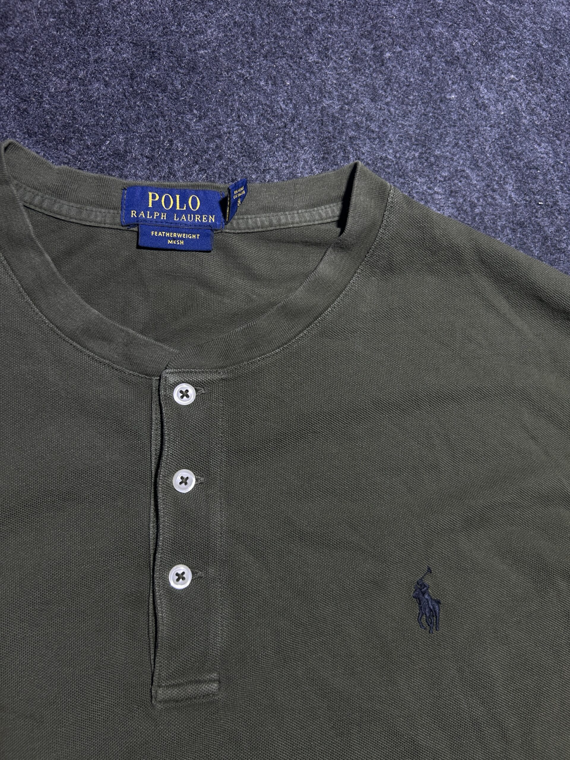 Polo Ralph Lauren Olive Green Long Sleeve Henley T-Shirt (Big Size)