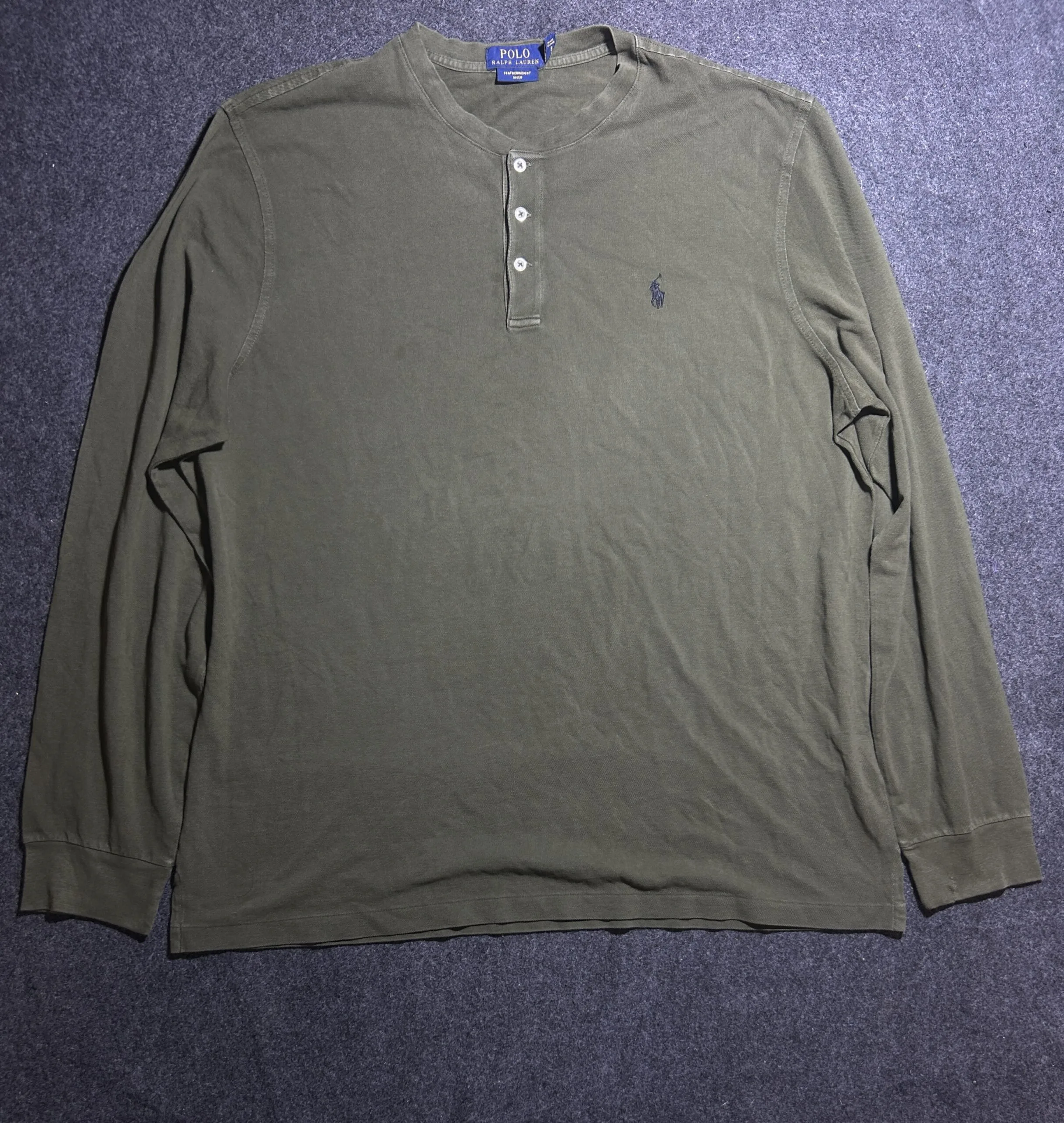 Polo Ralph Lauren Olive Green Long Sleeve Henley T-Shirt (Big Size)