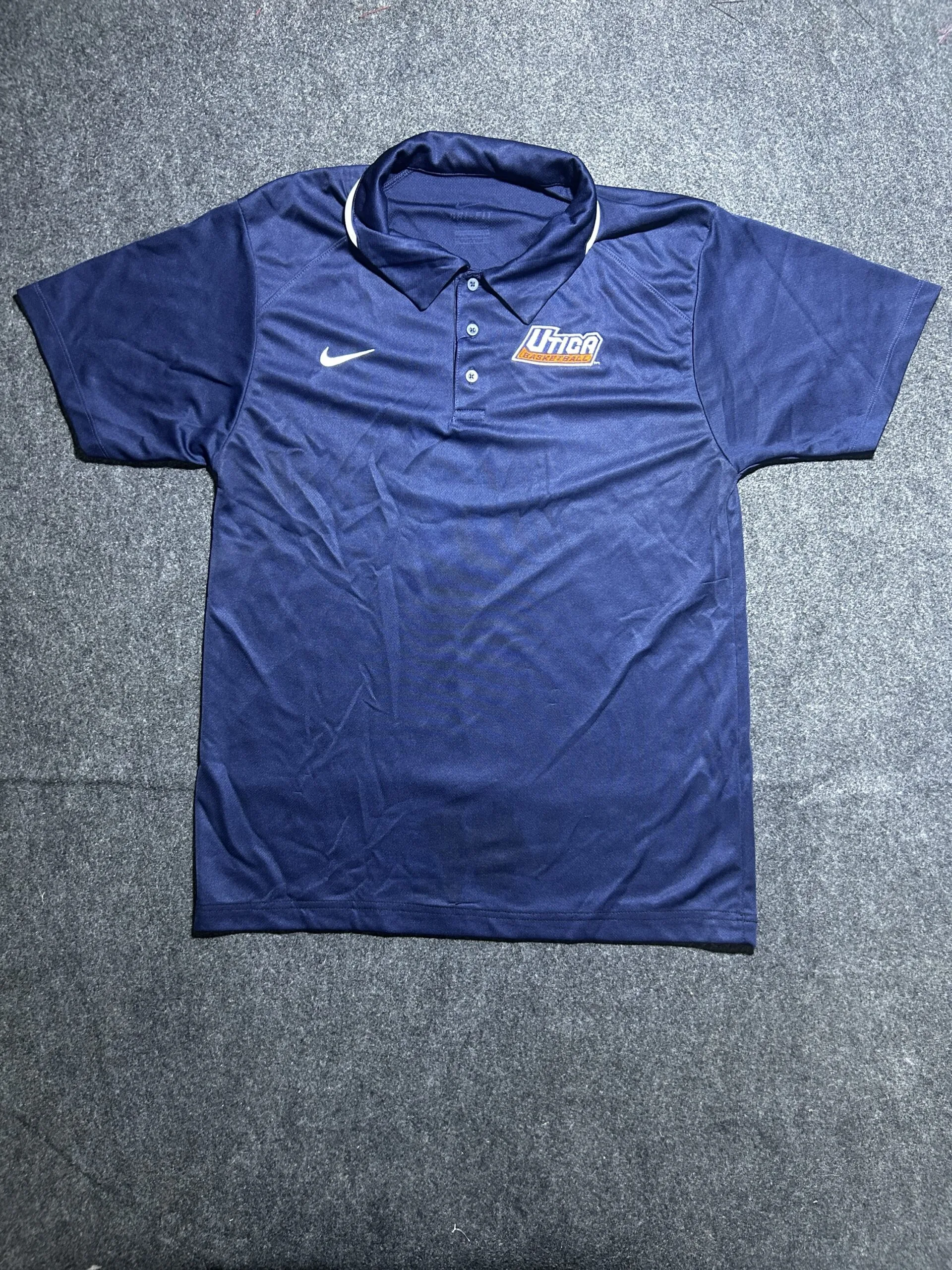 Nike Dri-FIT Blue Polo T-Shirt | Basketball Logo | Size M |
