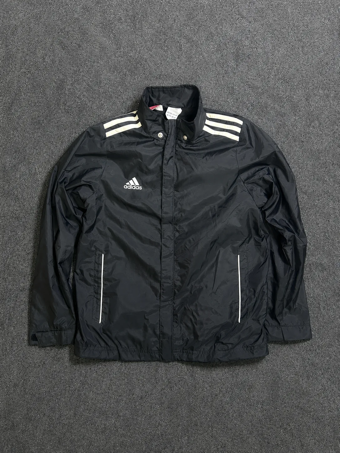 Adidas Lightweight Waterproof Windbreaker Jacket Black | S