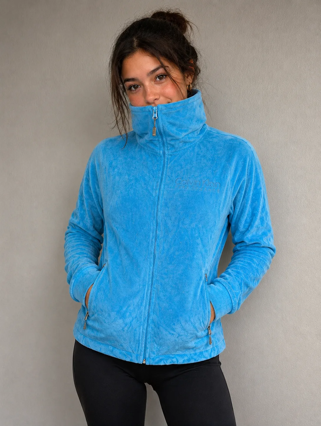 Calvin Klein Performance Women’s Blue Full Zip Fleece Jacket