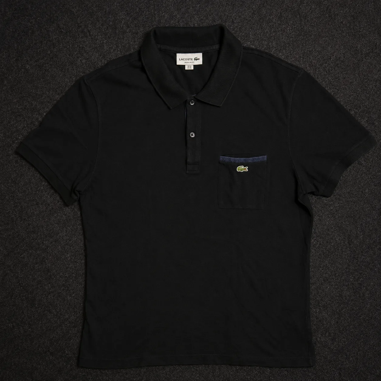 Lacoste Black Polo T-Shirt | Regular Fit Premium Polo | XL