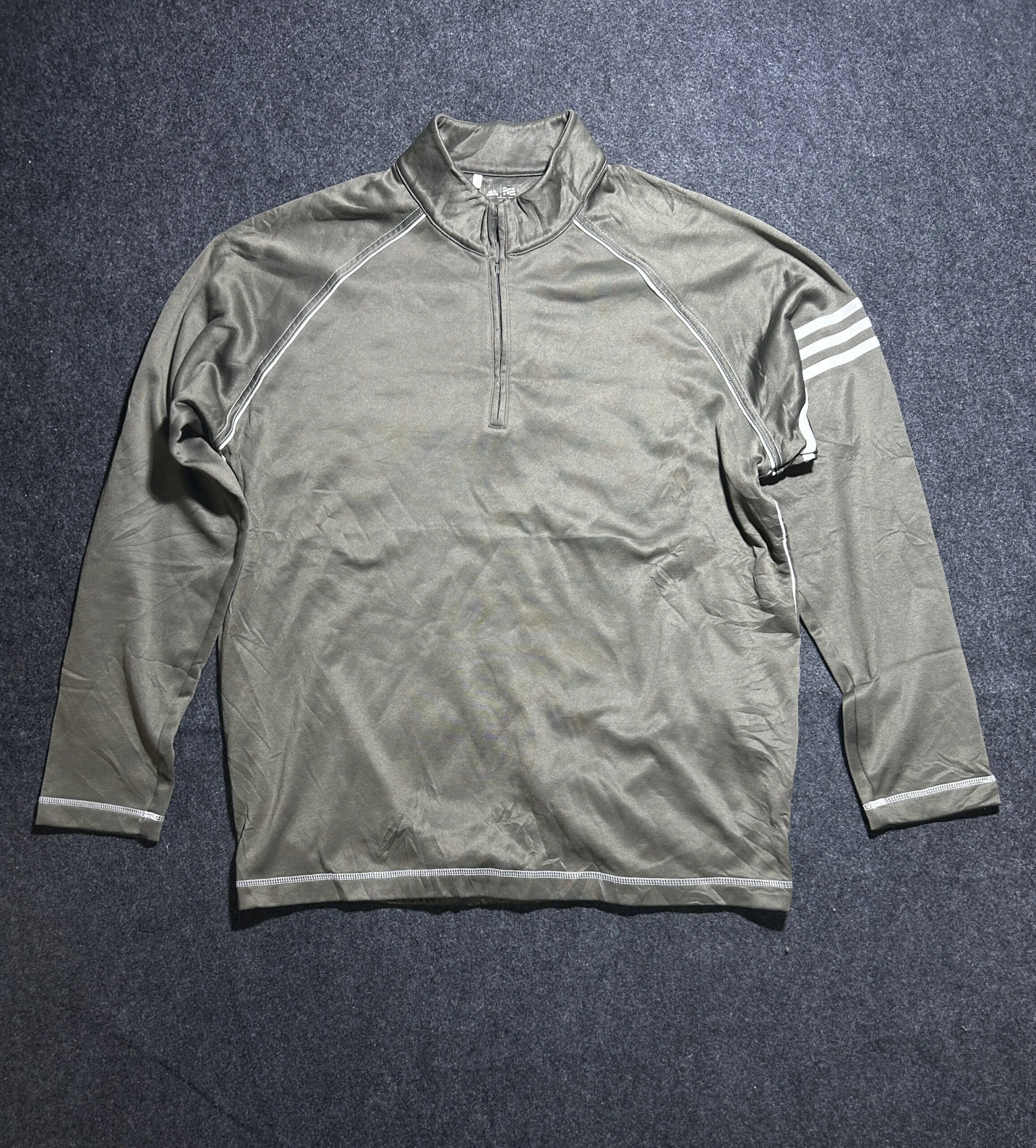 Adidas Golf 1/4 Zip Olive Green | Men’s L | Lightweight Tshirt