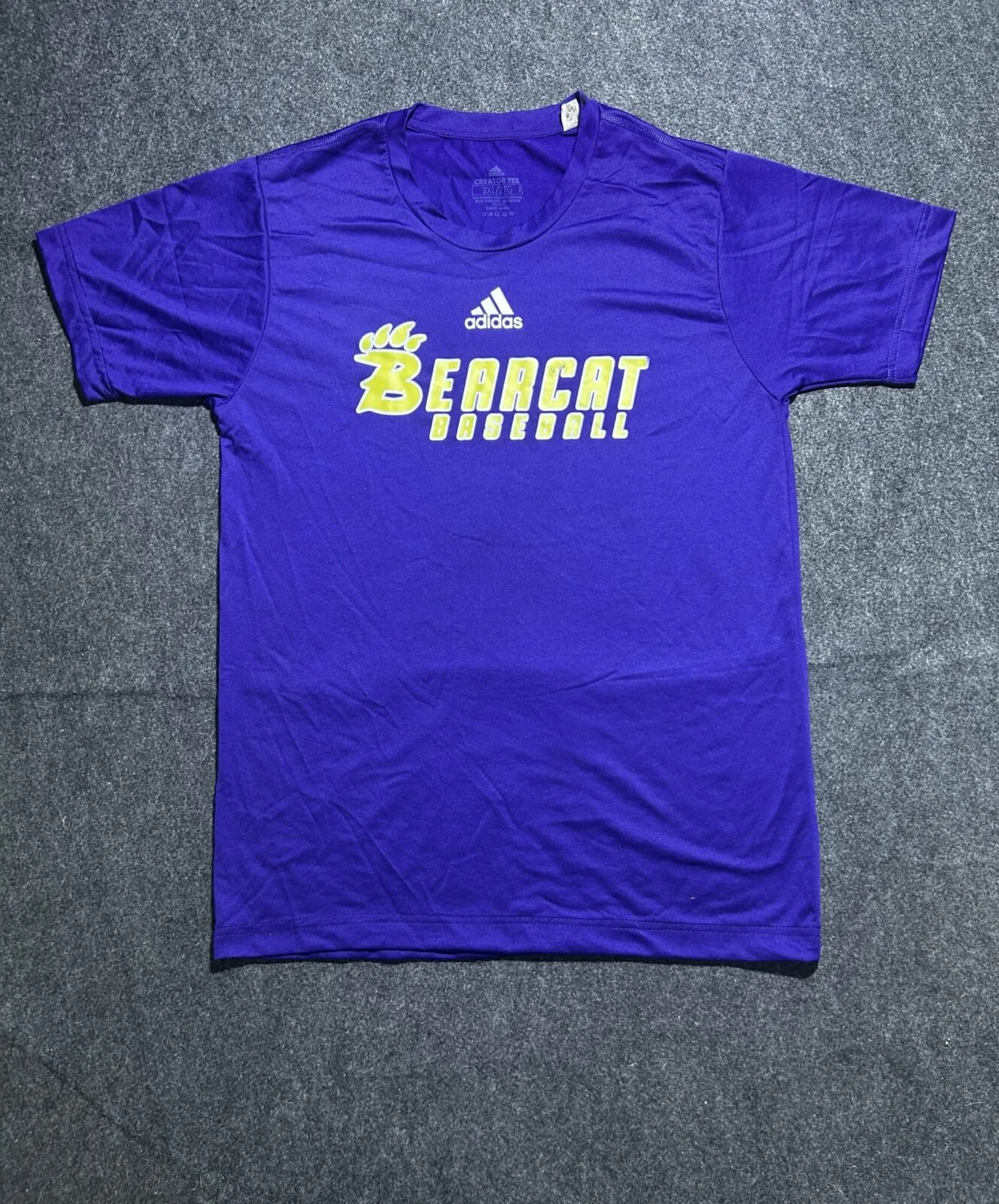 Adidas Creator Tee Bearcat Baseball Graphic T-Shirt Purple (Custom M Fit)