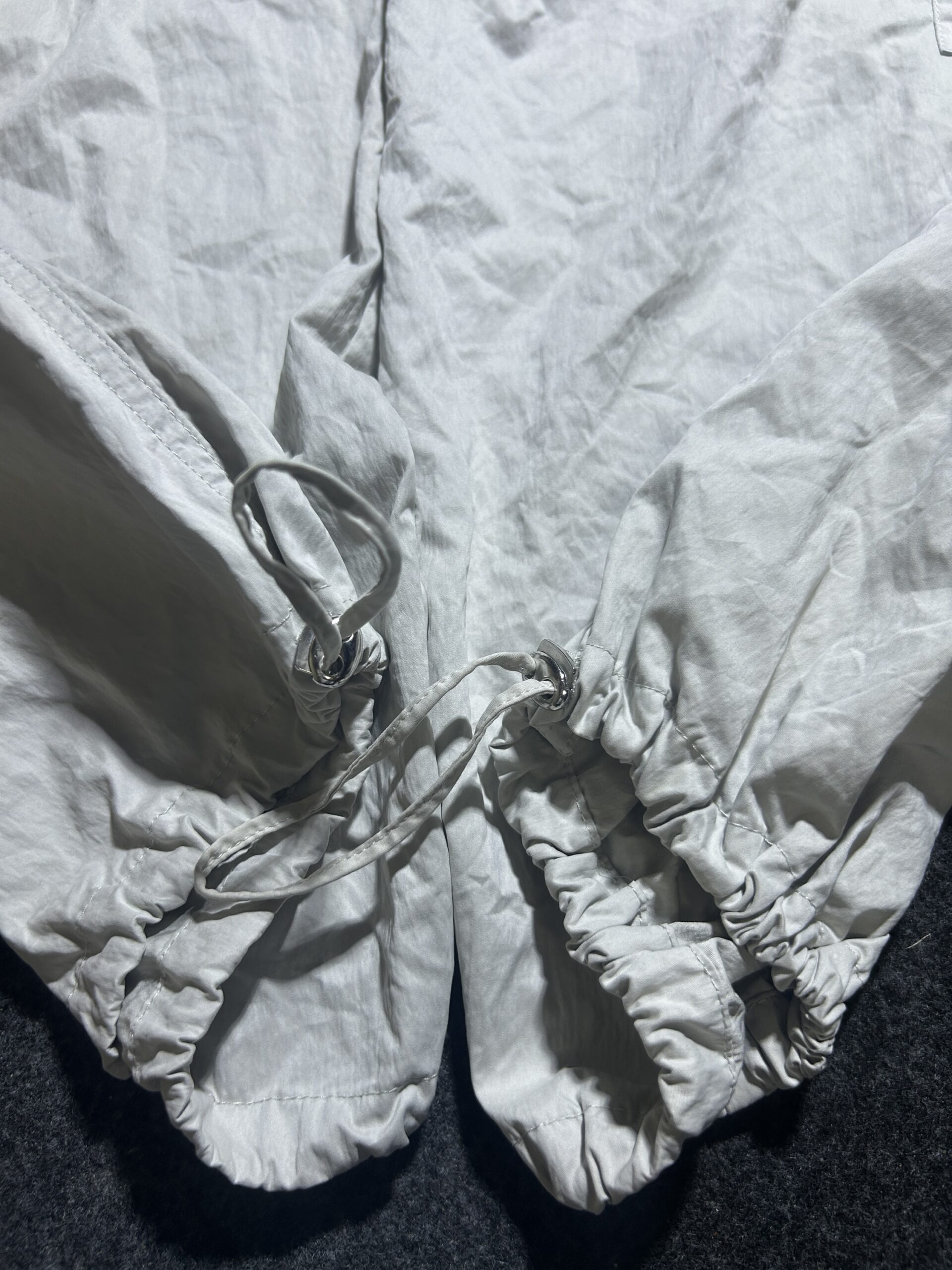 ZARA Utility Cargo Parachute Pants Off White (W30) Adjustable Hem