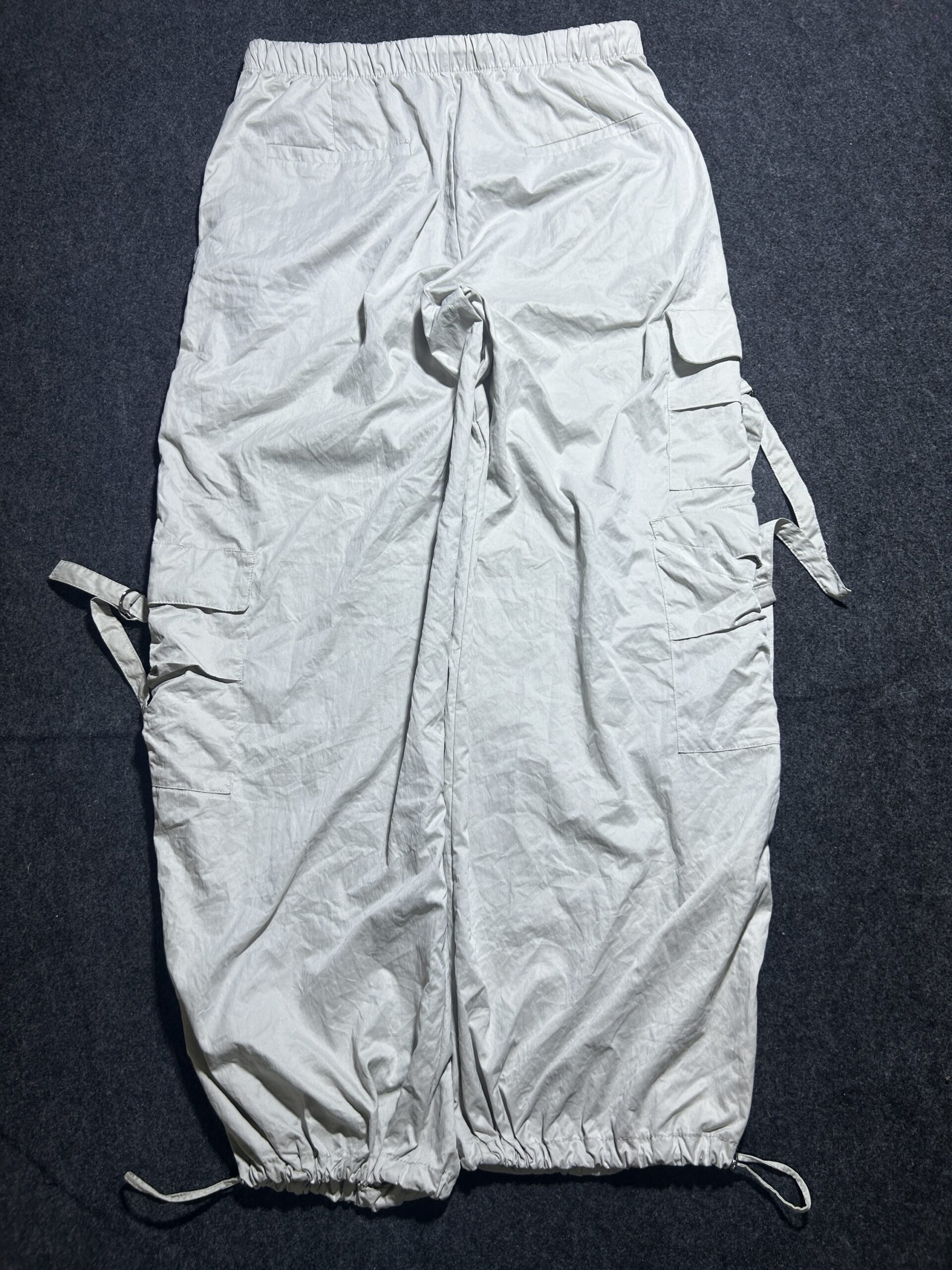 ZARA Utility Cargo Parachute Pants Off White (W30) Adjustable Hem