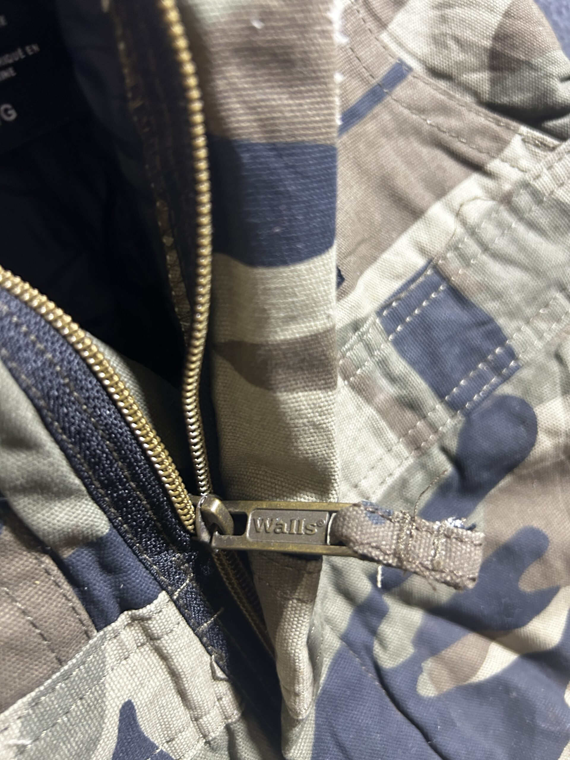 Walls Camo Overalls 28-30 Waist | Workwear Bib Pants with Ankle Zip
