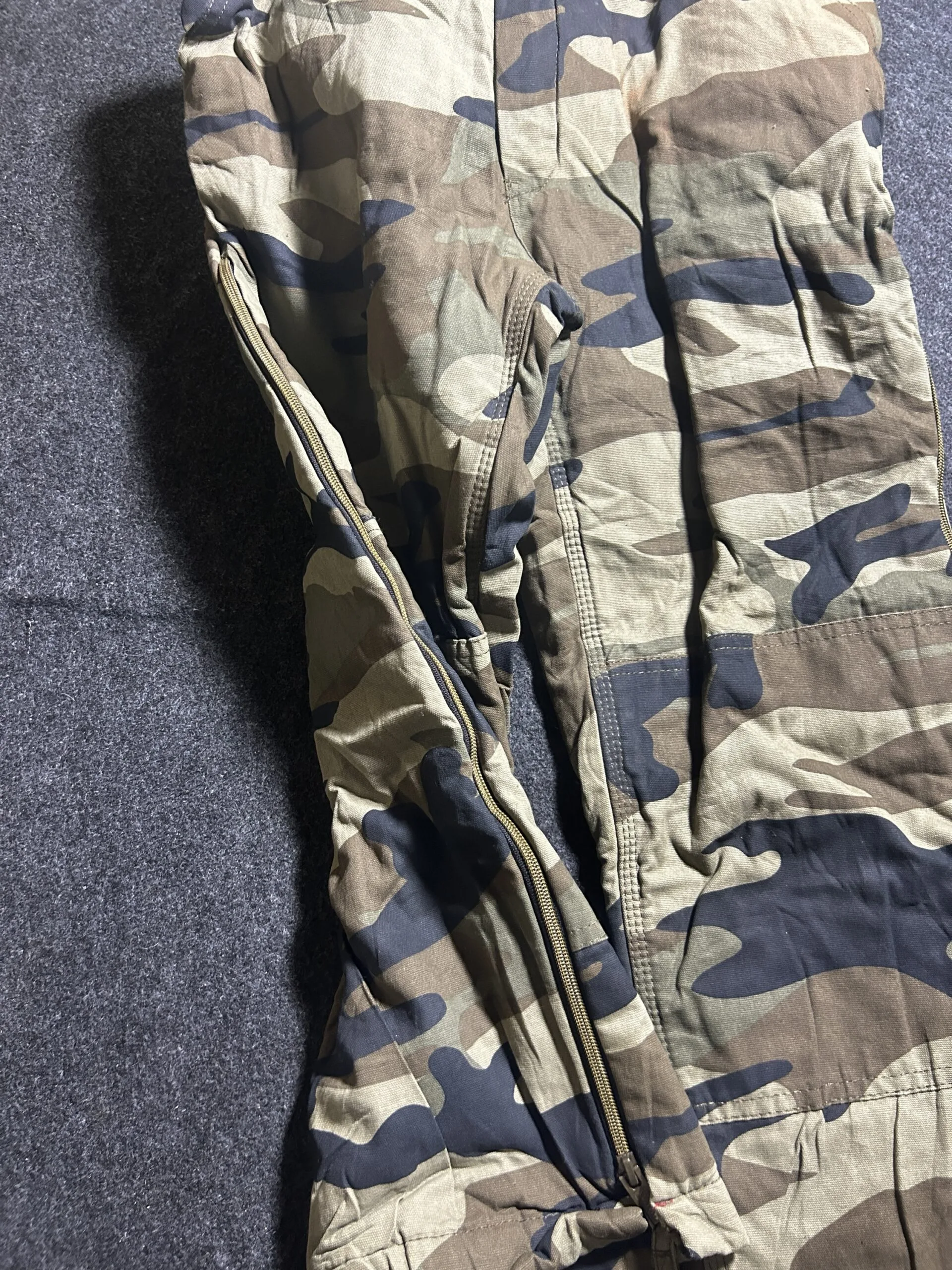 Walls Camo Overalls 28-30 Waist | Workwear Bib Pants with Ankle Zip