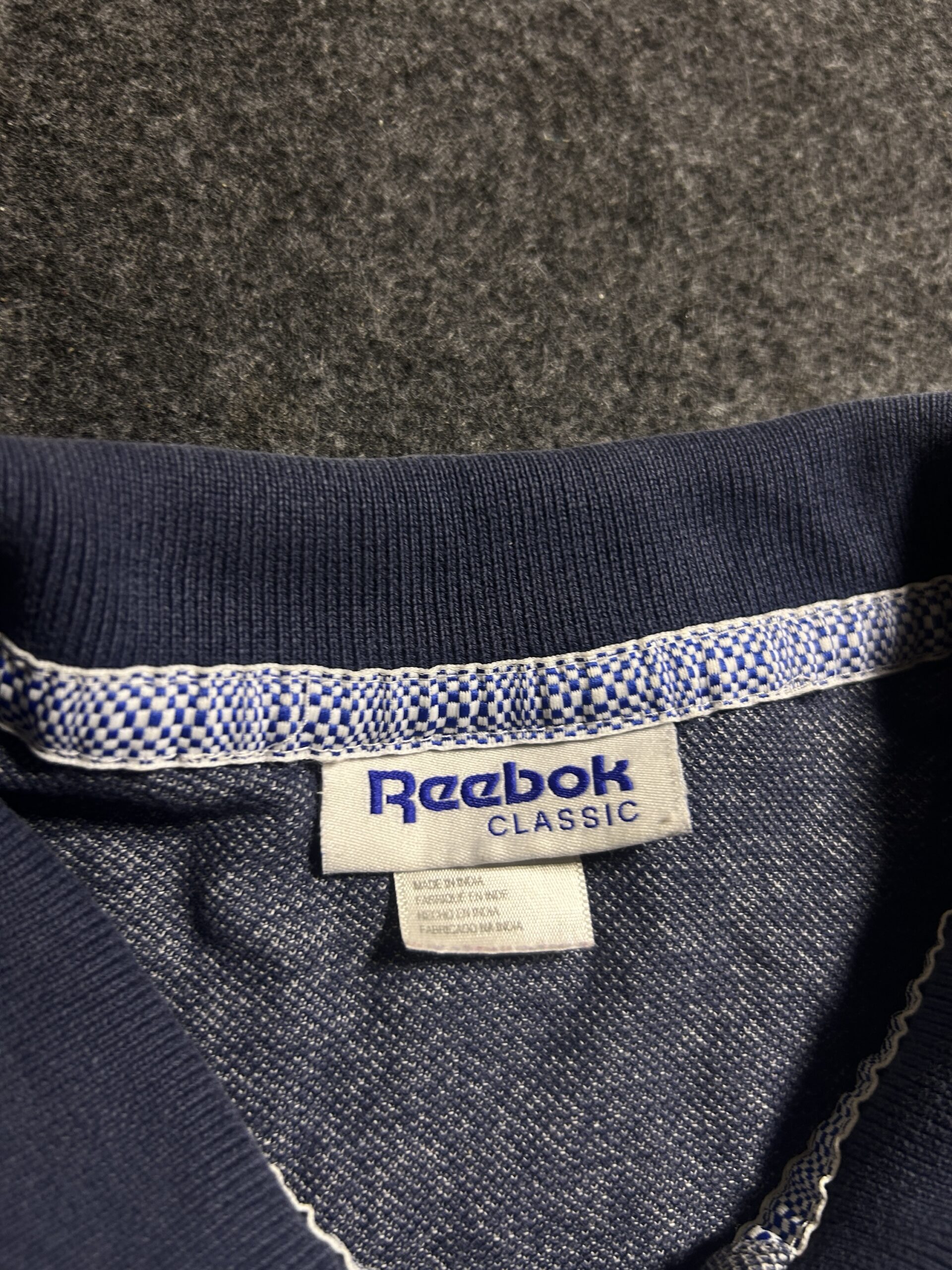Reebok Classic Navy Blue Polo T-Shirt (42 Chest) Cotton Summer Wear