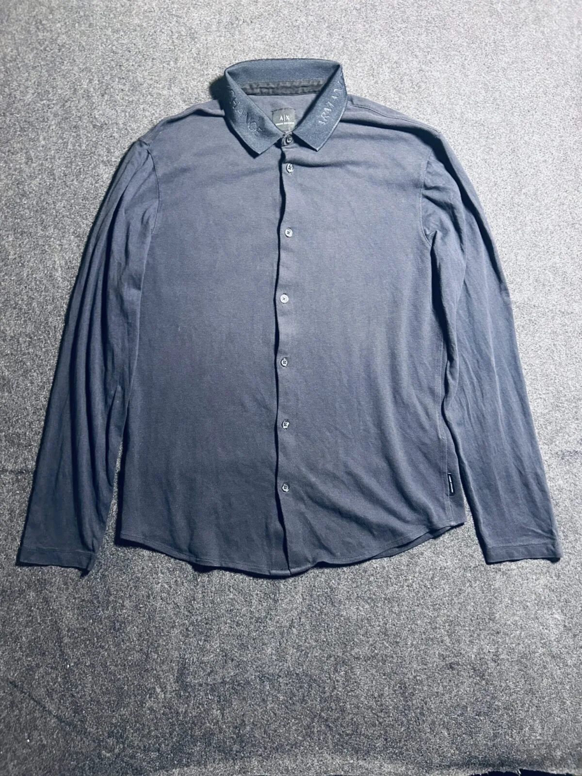 Armani Exchange A|X Navy Long Sleeve Shirt (Regular Fit)