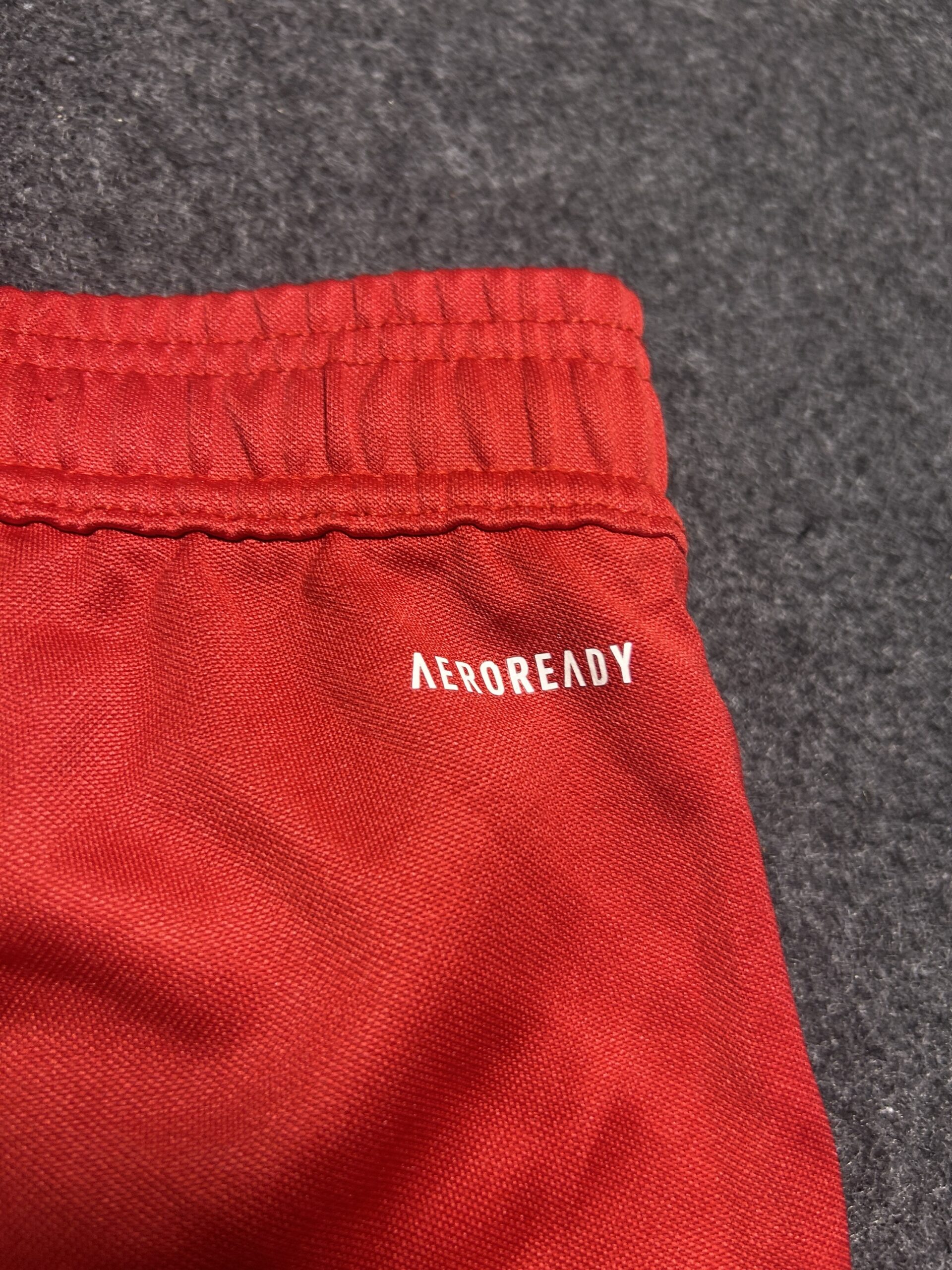 Adidas Red AEROREADY Track Pants | 3-Stripes | Ankle Zip | Size M