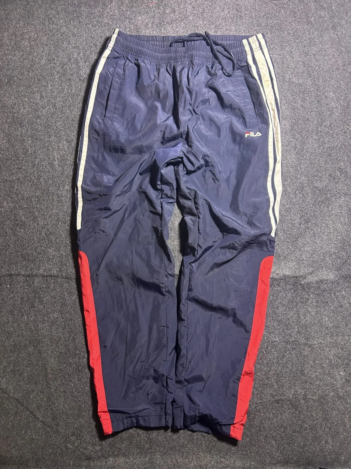 Fila Mesh-Lined Windbreaker Track Pants Navy S-M